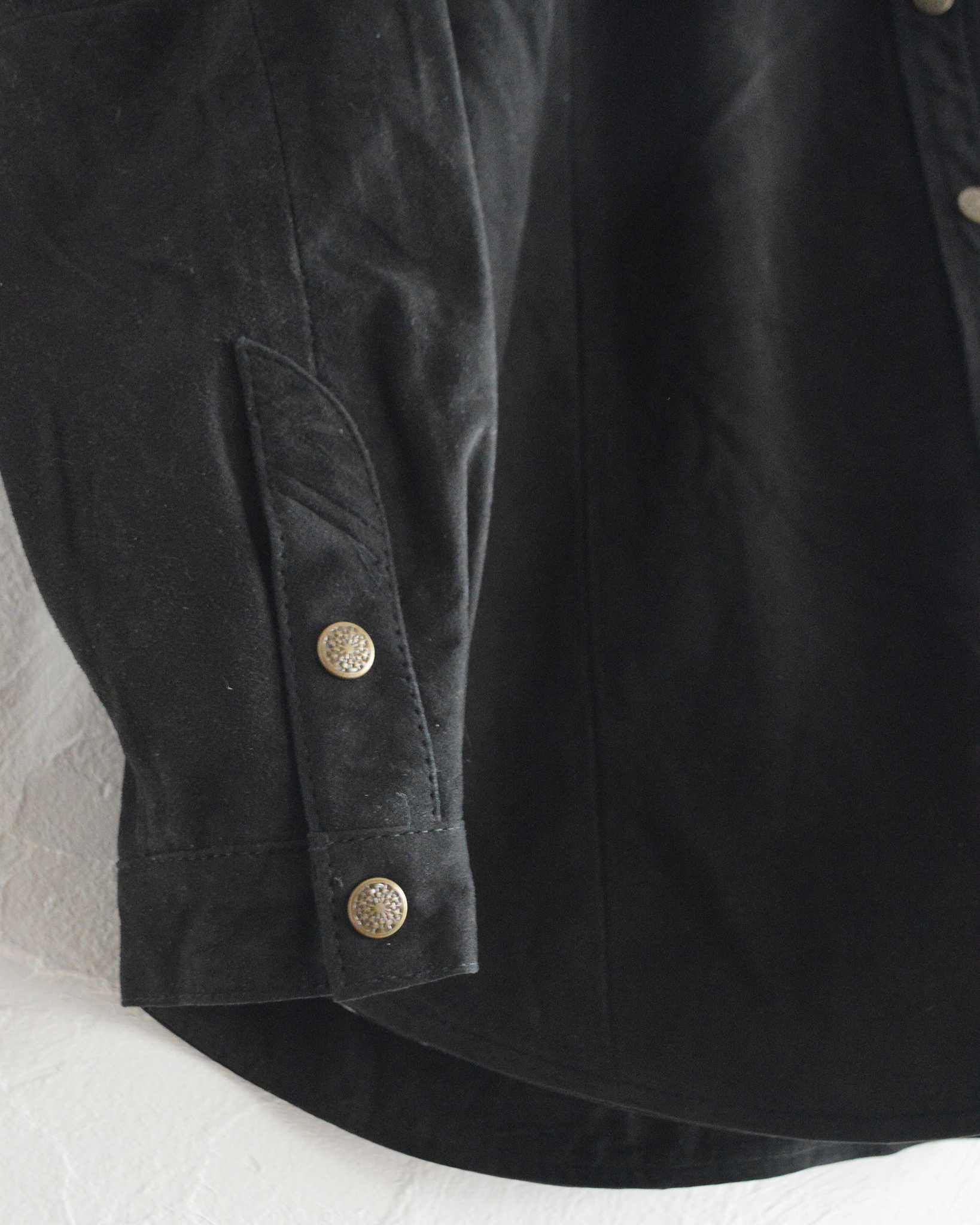 Nasngwam. ナスングワム / BRIGHT SUEDE SHIRTS ブライトスエードシャツ Lsize (BLACK ブラック)