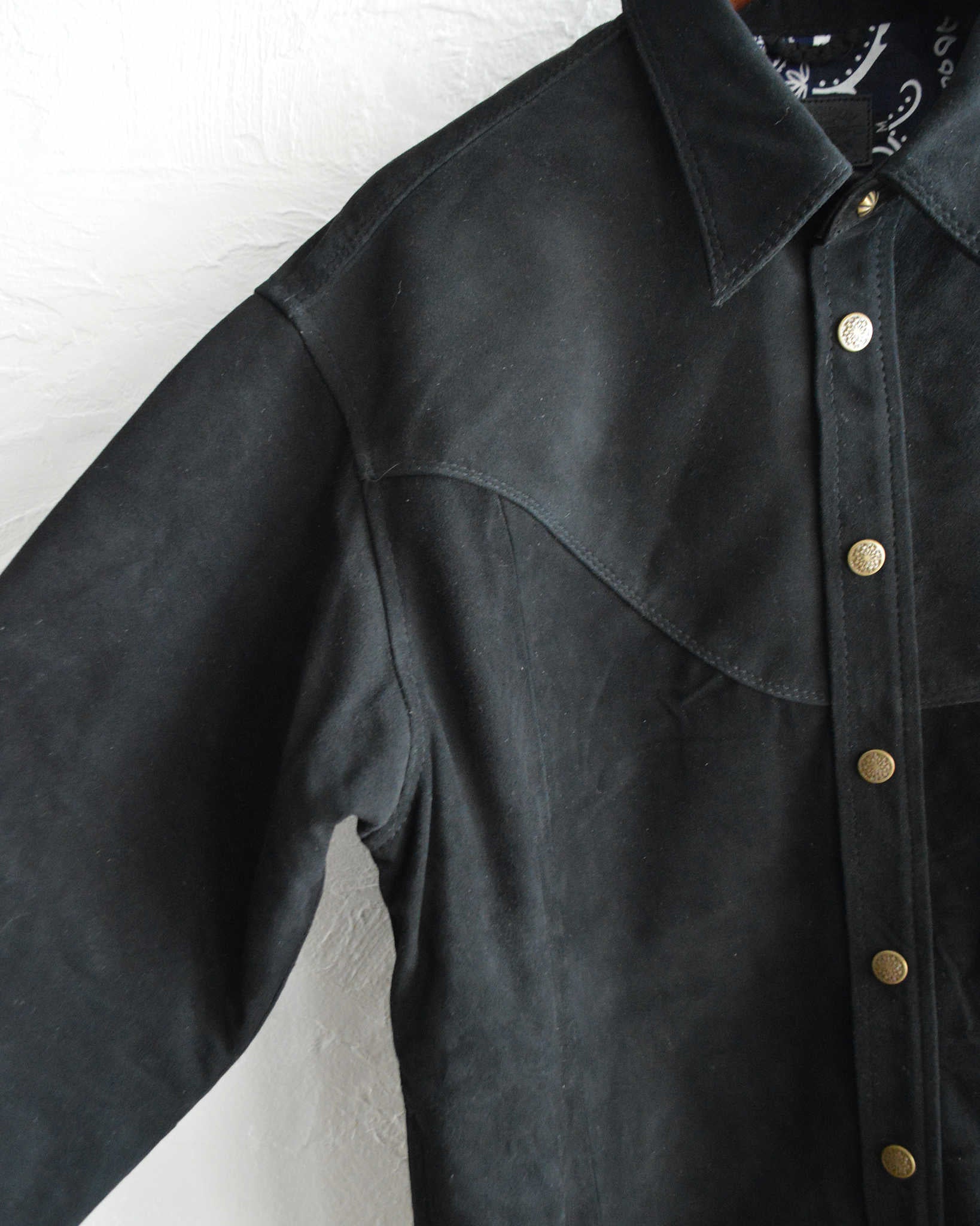 Nasngwam. ナスングワム / BRIGHT SUEDE SHIRTS ブライトスエードシャツ Msize (BLACK ブラック)