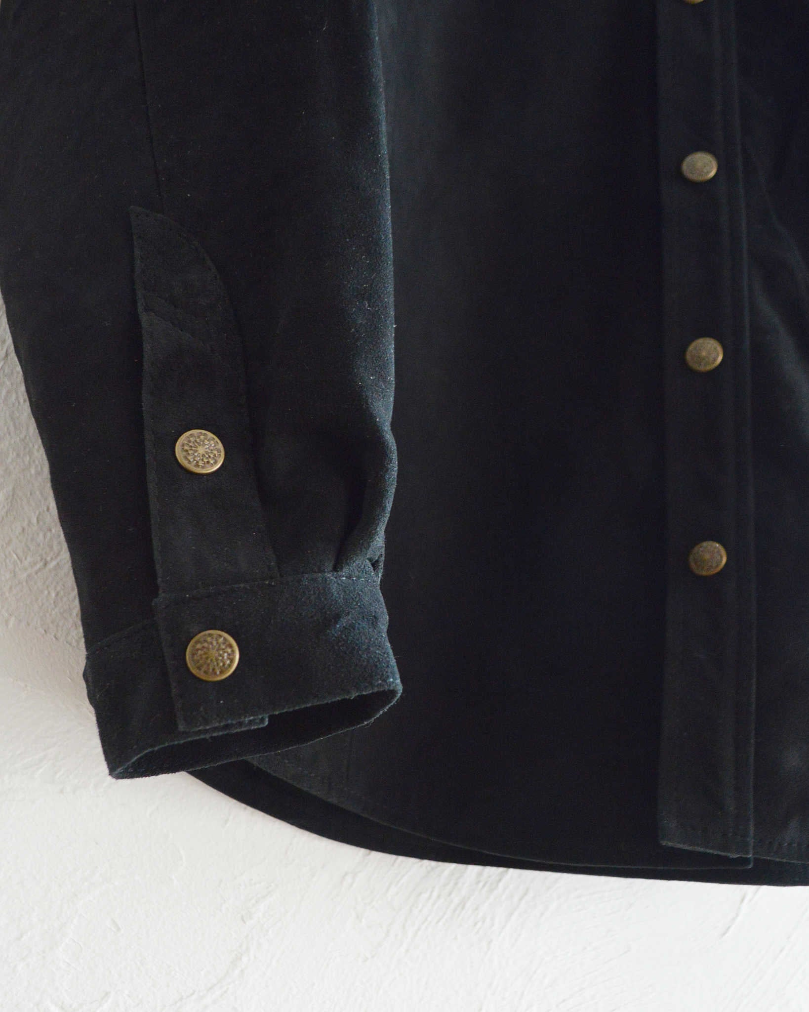 Nasngwam. ナスングワム / BRIGHT SUEDE SHIRTS ブライトスエードシャツ Msize (BLACK ブラック)