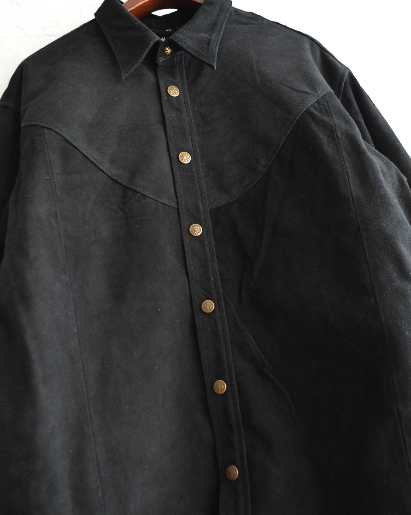 Nasngwam. ナスングワム / BRIGHT SUEDE SHIRTS ブライトスエードシャツ Msize (BLACK ブラック)