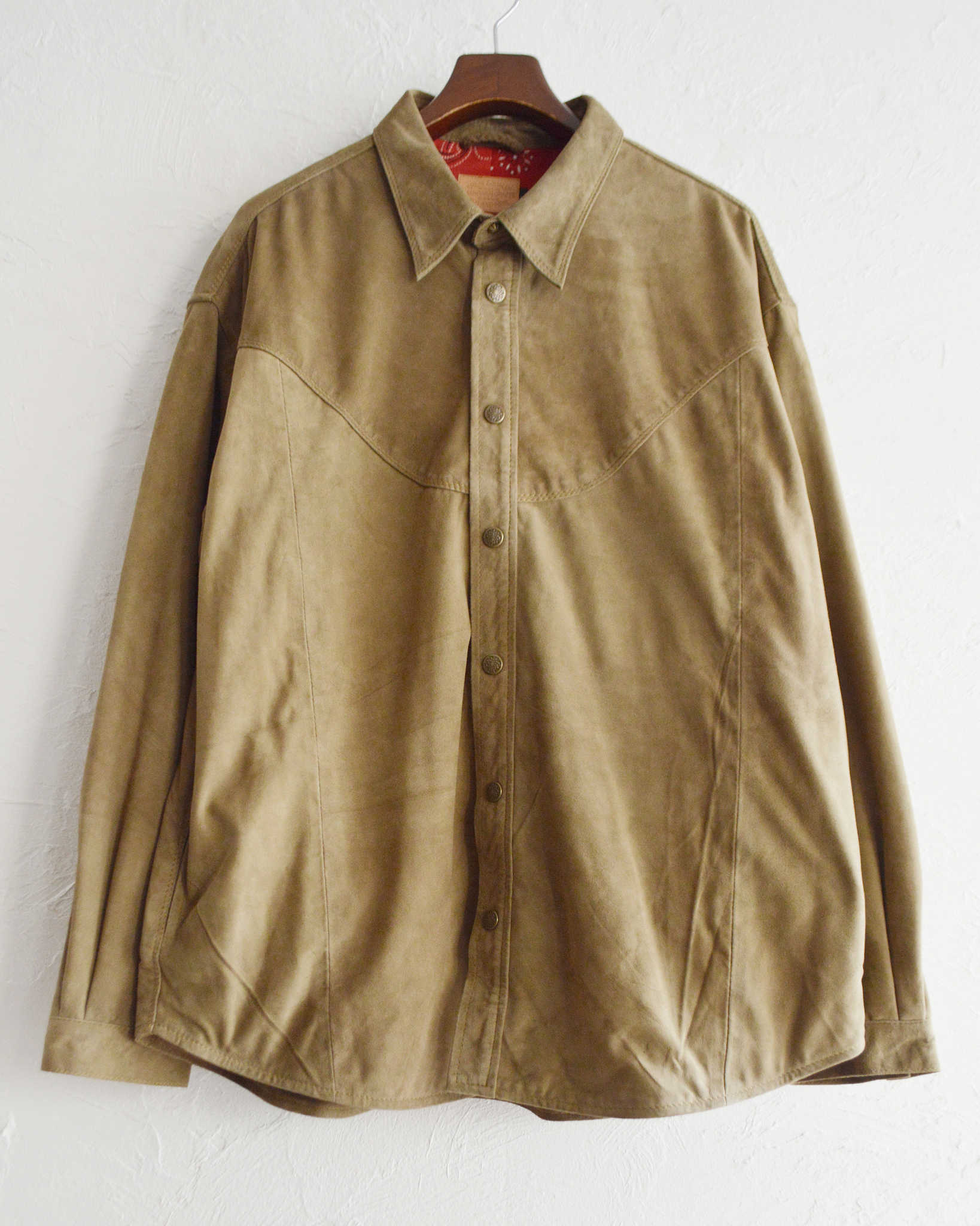 Nasngwam. ナスングワム / BRIGHT SUEDE SHIRTS ブライトスエードシャツ Lsize (BEIGE ベージュ)