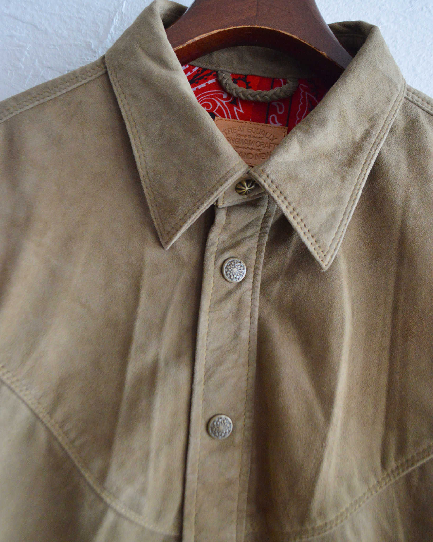 Nasngwam. ナスングワム / BRIGHT SUEDE SHIRTS ブライトスエードシャツ Msize (BEIGE ベージュ)