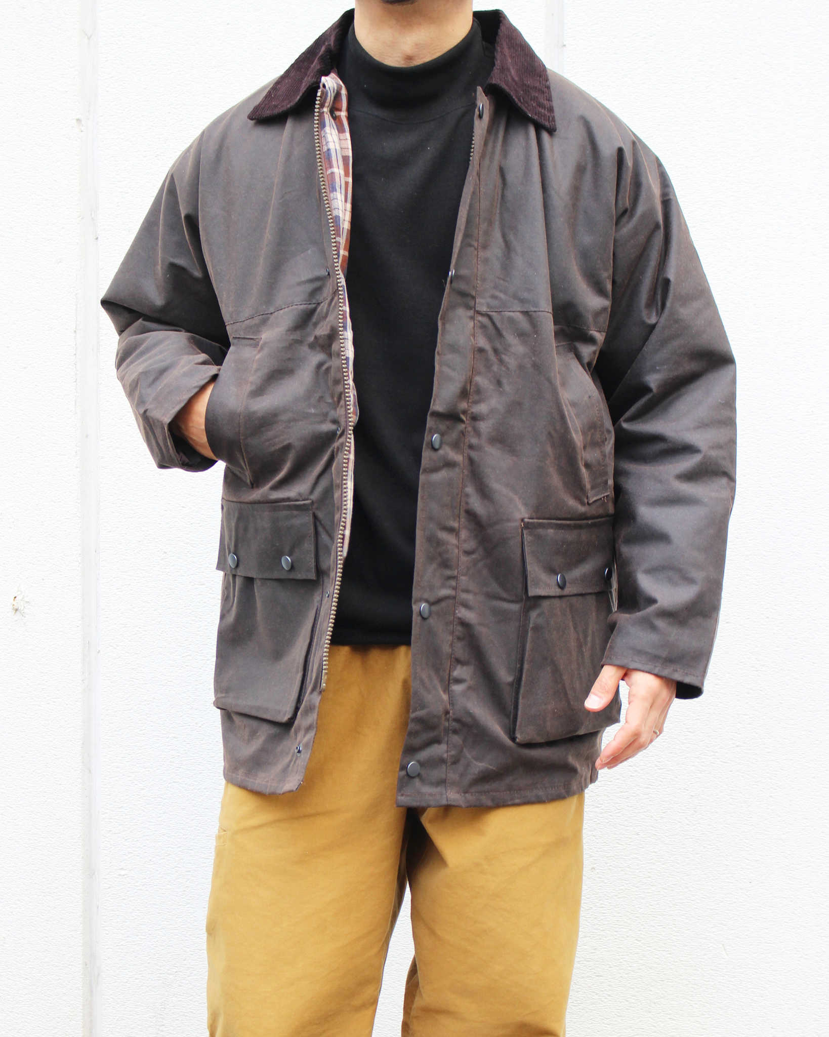 Hunter-Outdoor ハンターアウトドア / BOLTON Padded WAX JACKET ワックスコットンジャケット (BROWN ブラウン)