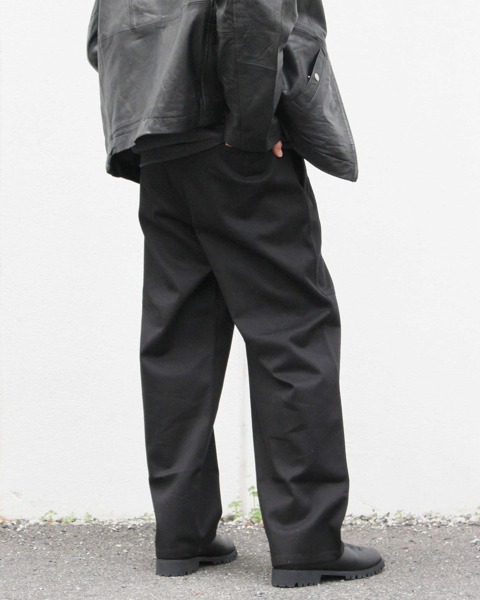 LAMOND ラモンド / FULLER CHINO CROSS BOLD FIT PANTS フラーチノクロスボールドパンツ (BLACK ブラック)
