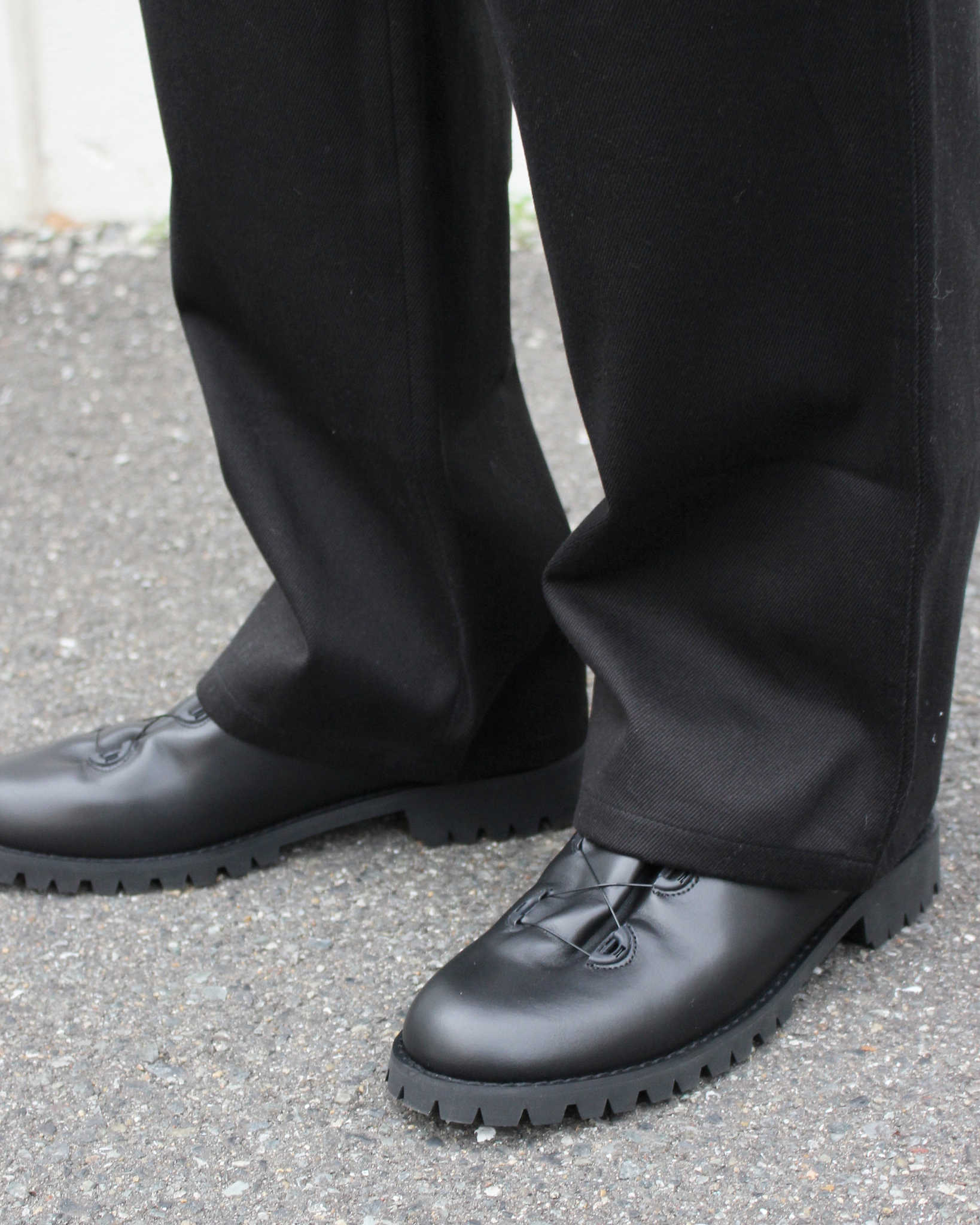 LAMOND ラモンド / FULLER CHINO CROSS BOLD FIT PANTS フラーチノクロスボールドパンツ (BLACK ブラック)