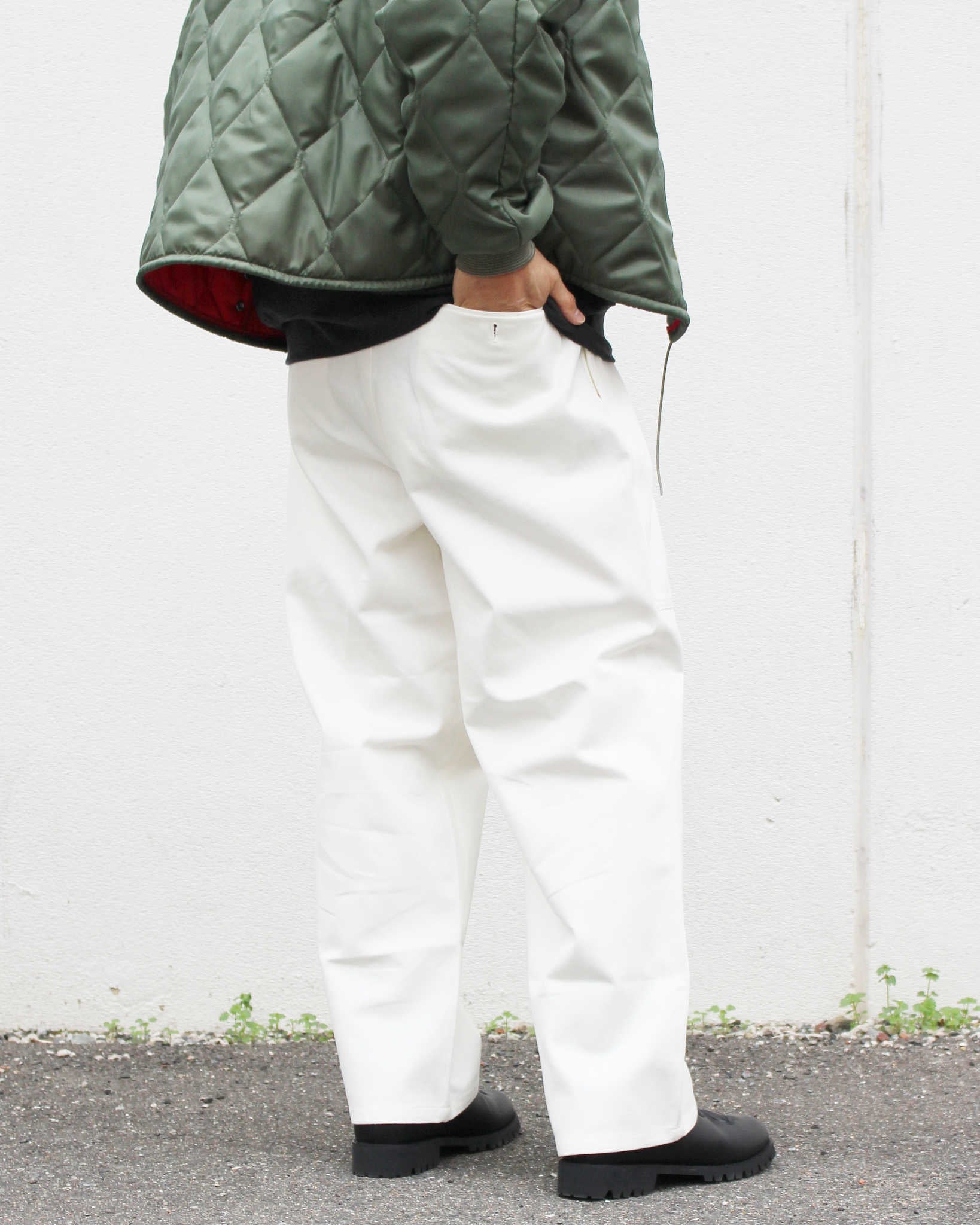 LAMOND ラモンド / FULLER CHINO CROSS BOLD FIT PANTS フラーチノクロスボールドパンツ (WHITE ホワイト)