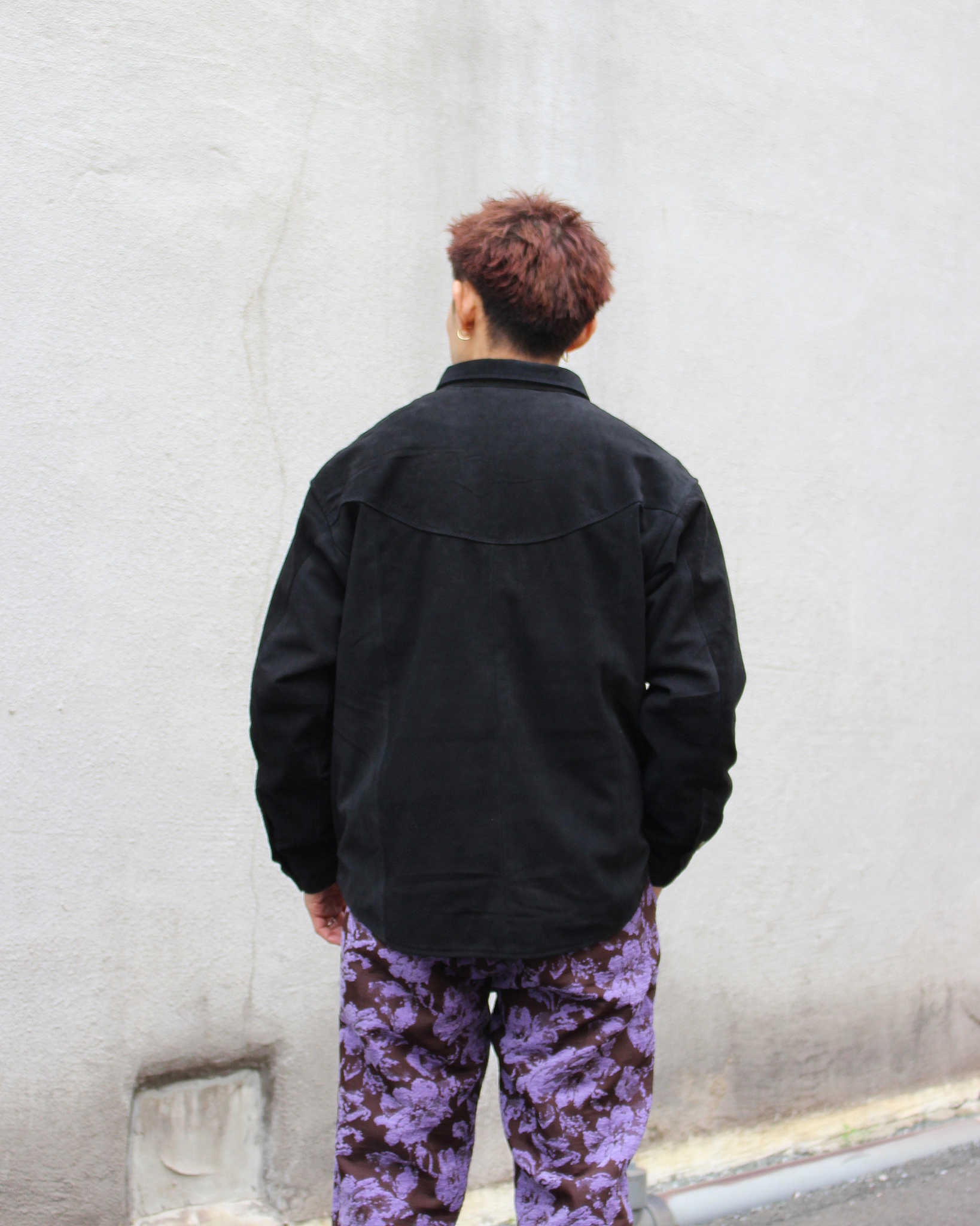 Nasngwam. ナスングワム / BRIGHT SUEDE SHIRTS ブライトスエードシャツ Msize (BLACK ブラック)