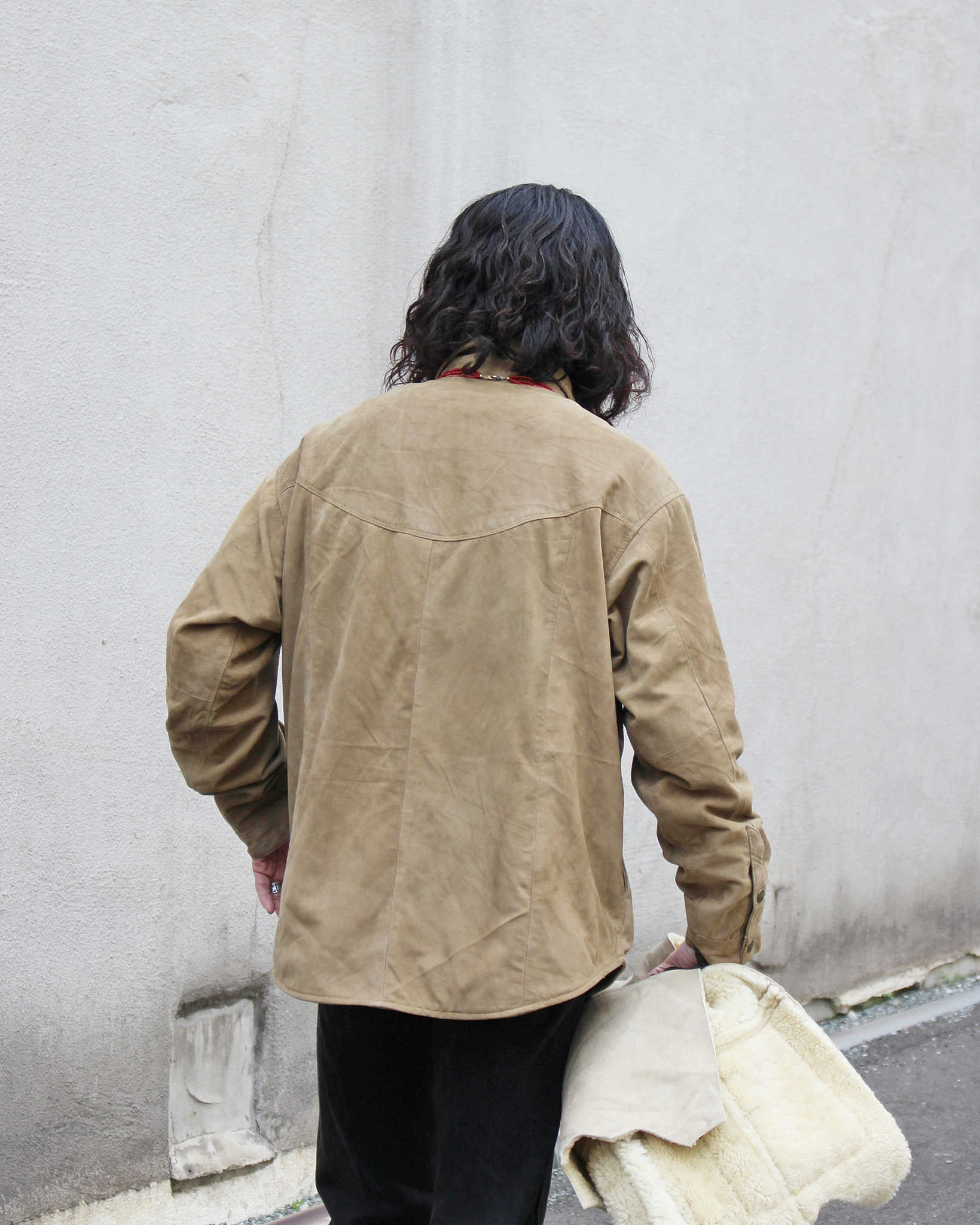 Nasngwam. ナスングワム / BRIGHT SUEDE SHIRTS ブライトスエードシャツ Msize (BEIGE ベージュ)