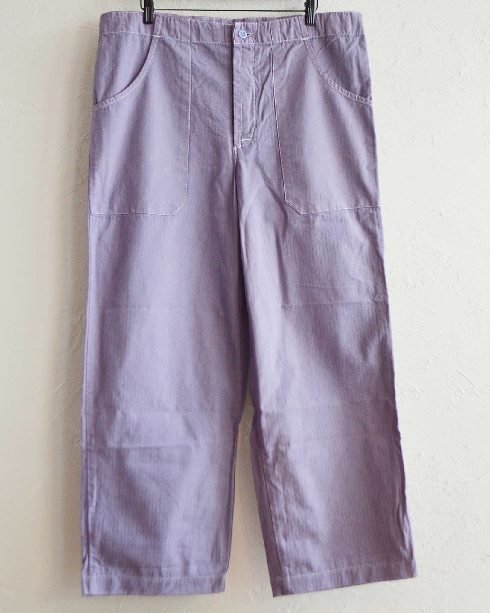 あ*う様 40s HBT ワークパンツ 襤褸 ペンキ CZECH MILITARY HBT WORK PANTS OVER DYE LAVENDER チェコミリタリー