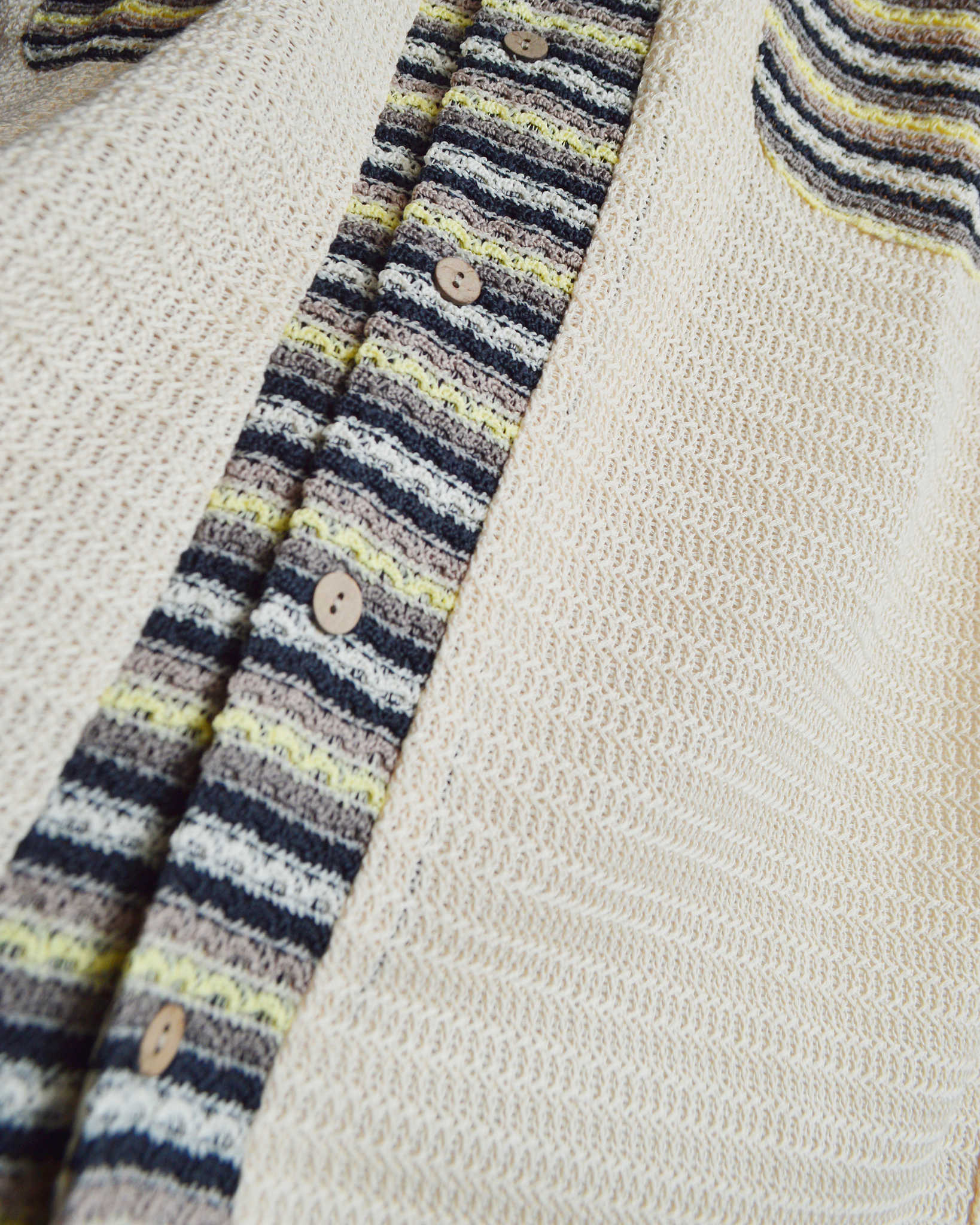 modemdesign モデムデザイン / PATTERN CROCHET L/S SHIRTパターンクロシェロングスリーブシャツ (IVORY アイボリー)