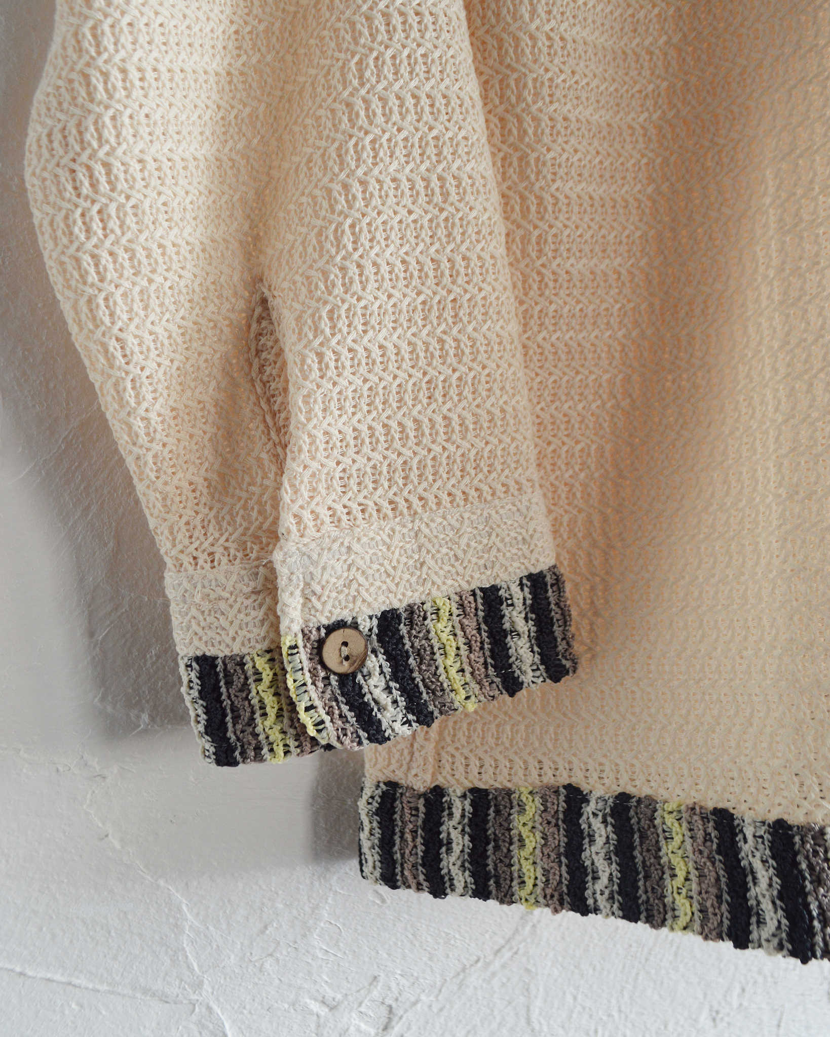 modemdesign モデムデザイン / PATTERN CROCHET L/S SHIRTパターンクロシェロングスリーブシャツ (IVORY アイボリー)