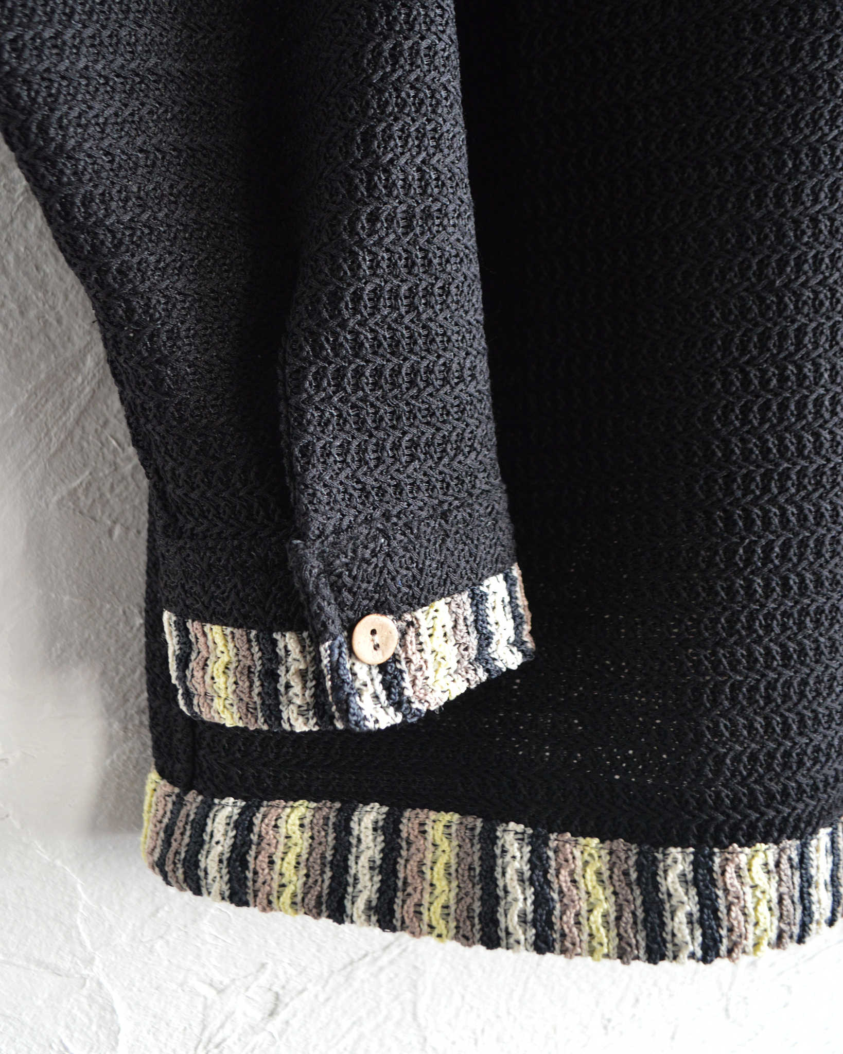 modemdesign モデムデザイン / PATTERN CROCHET L/S SHIRTパターンクロシェロングスリーブシャツ (BLACK ブラック)