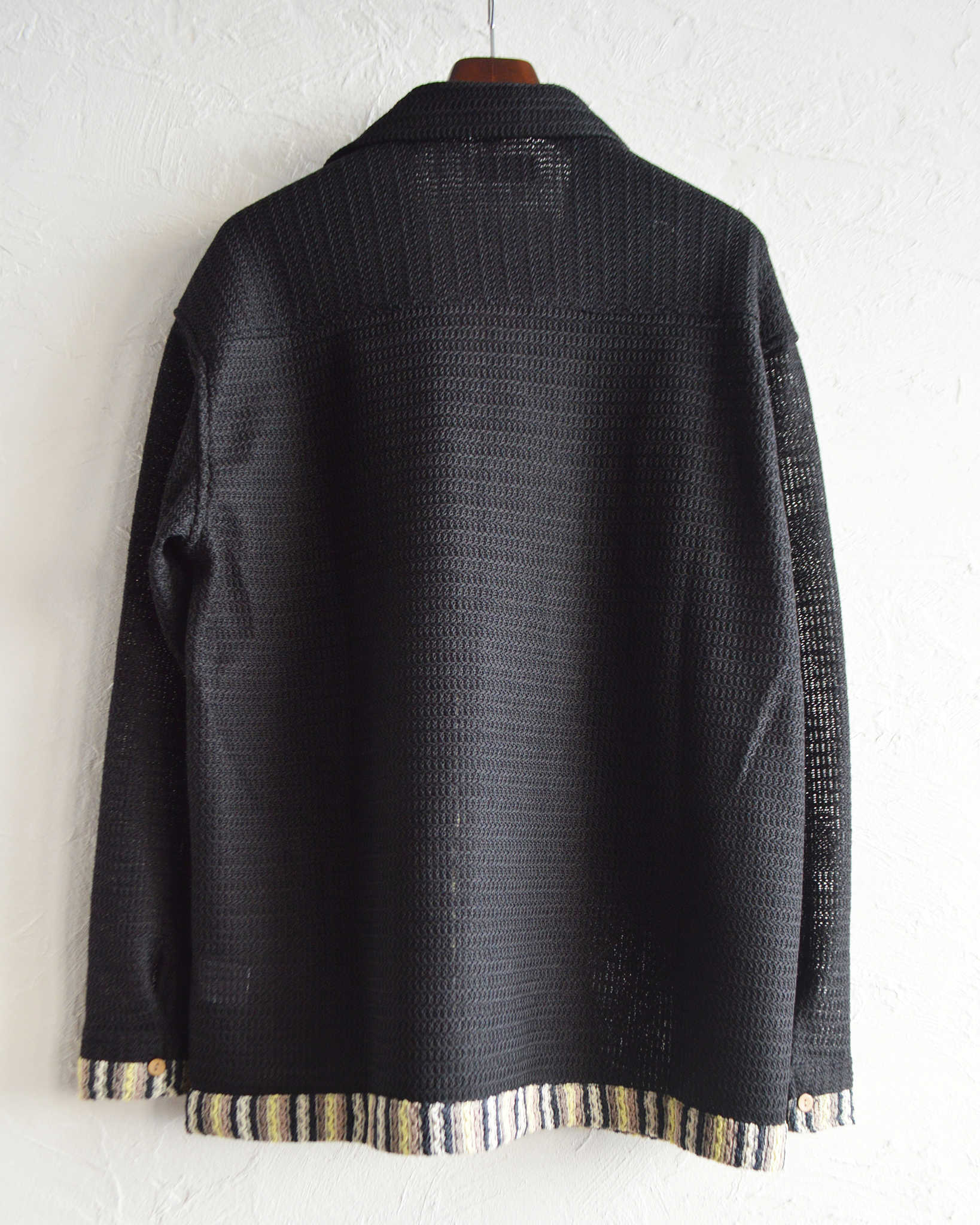modemdesign モデムデザイン / PATTERN CROCHET L/S SHIRTパターンクロシェロングスリーブシャツ (BLACK ブラック)