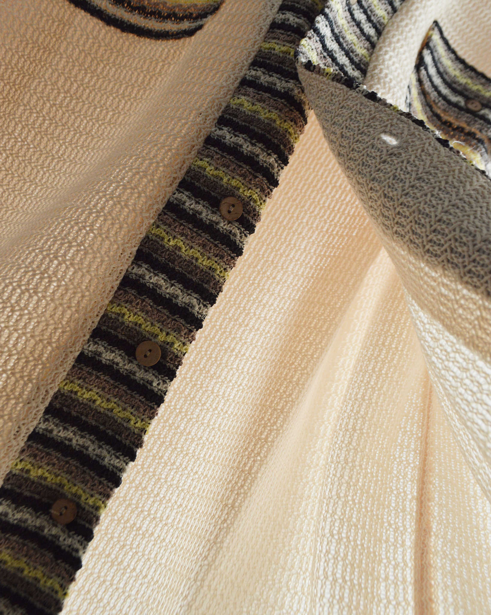 modemdesign モデムデザイン / PATTERN CROCHET L/S SHIRTパターンクロシェロングスリーブシャツ (IVORY アイボリー)