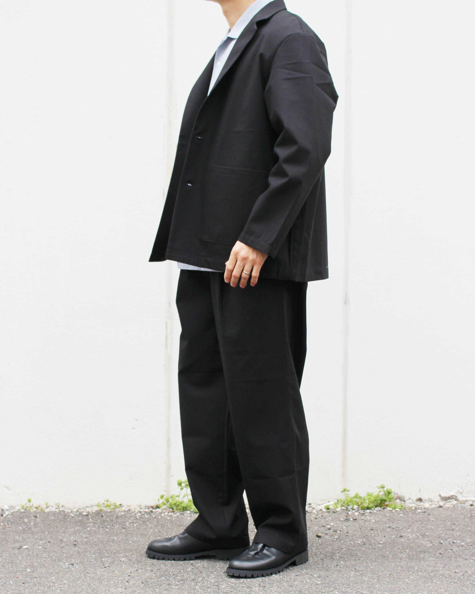 LAMOND ラモンド / ORGANIC COTTON HIGH TWIST STANDARD WIDE PANTS オーガニックコットンハイツイストスタンダードワイドパンツ (BLACK ブラック