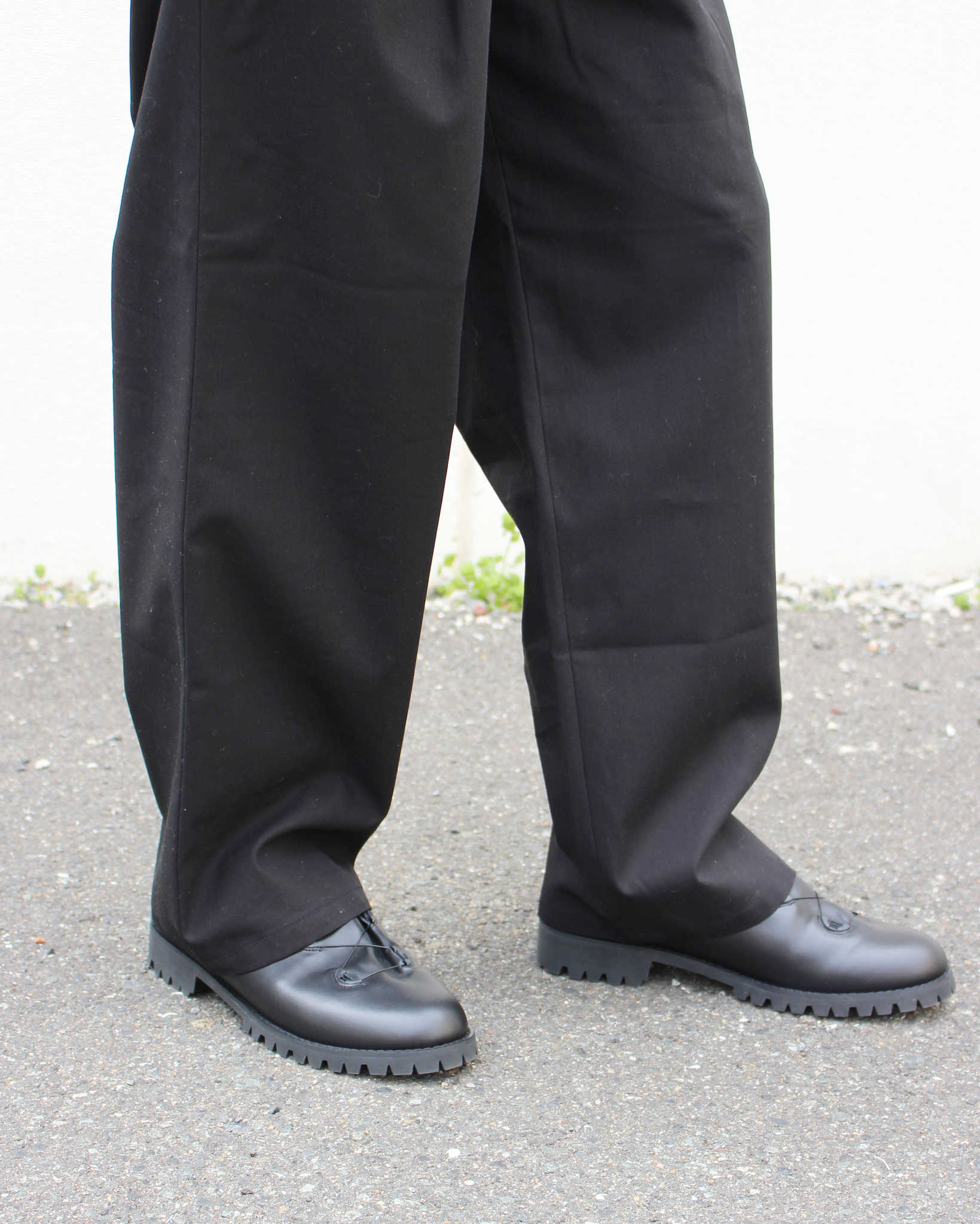 LAMOND ラモンド / ORGANIC COTTON HIGH TWIST STANDARD WIDE PANTS オーガニックコットンハイツイストスタンダードワイドパンツ (BLACK ブラック