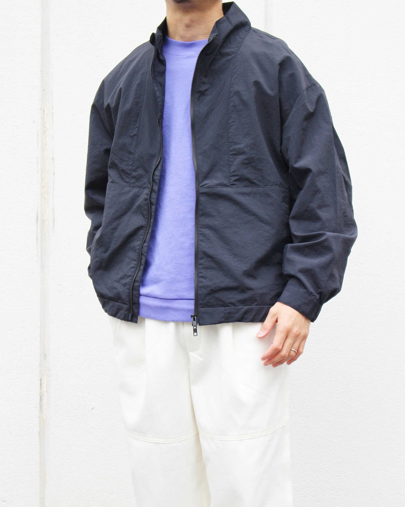 LAMOND ラモンド / LIGHT SHELL STAND BLOUSON ライトシェルスタンドブルゾン (BLACK ブラック)