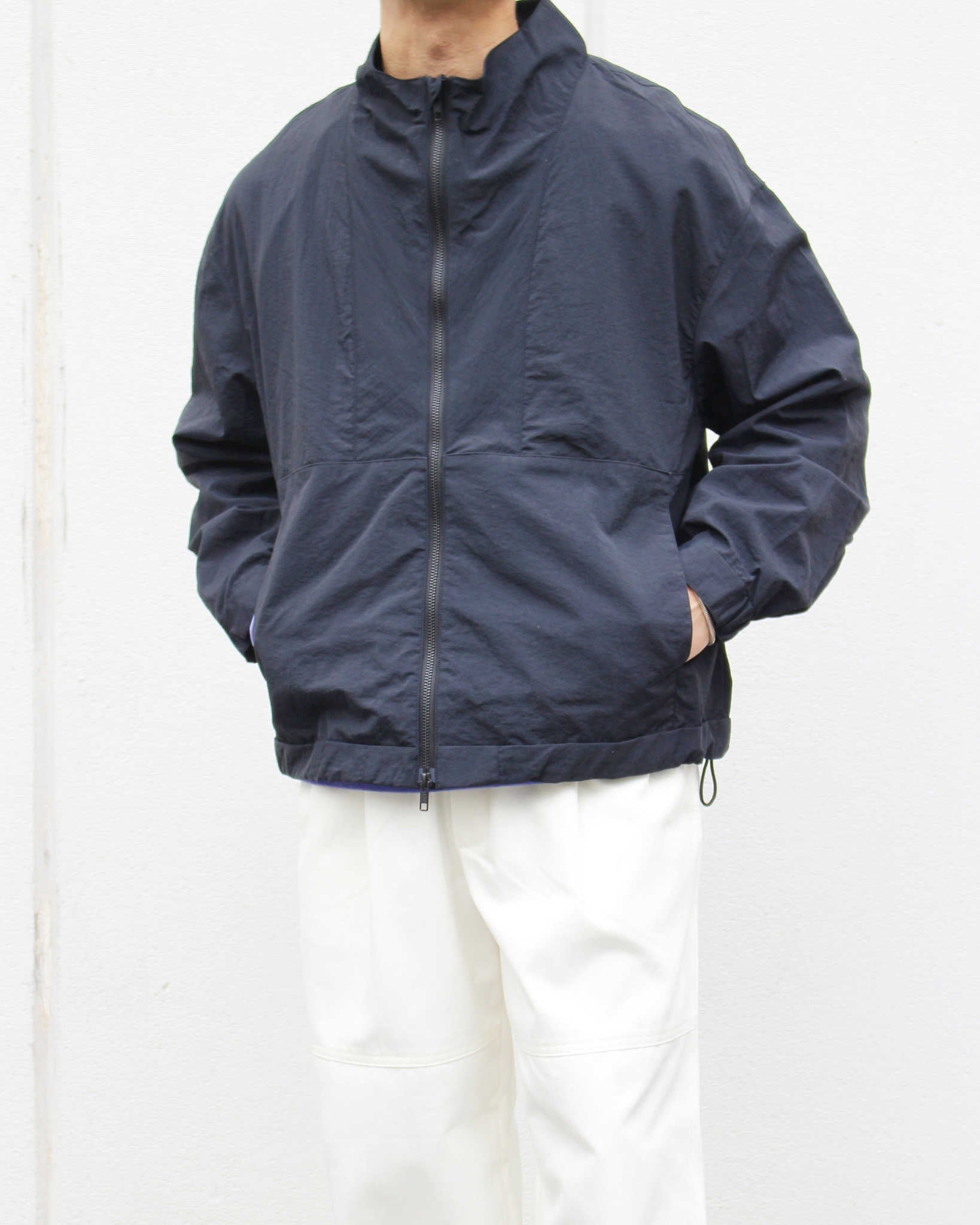 LAMOND ラモンド / LIGHT SHELL STAND BLOUSON ライトシェルスタンドブルゾン (BLACK ブラック)