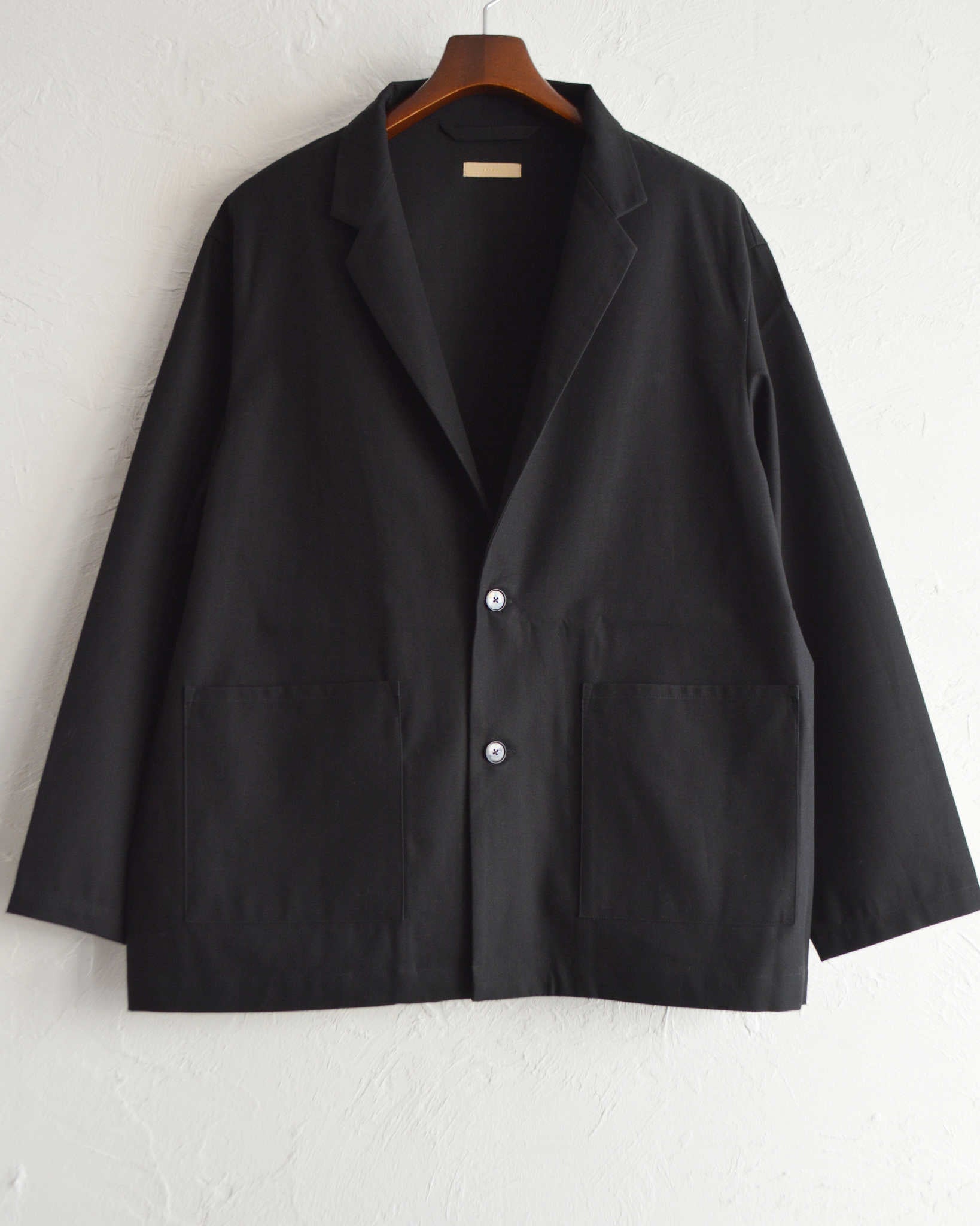 LAMOND ラモンド / ORGANIC COTTON HIGH TWIST JACKET オーガニックコットンハイツイストジャケット (BLACK ブラック)