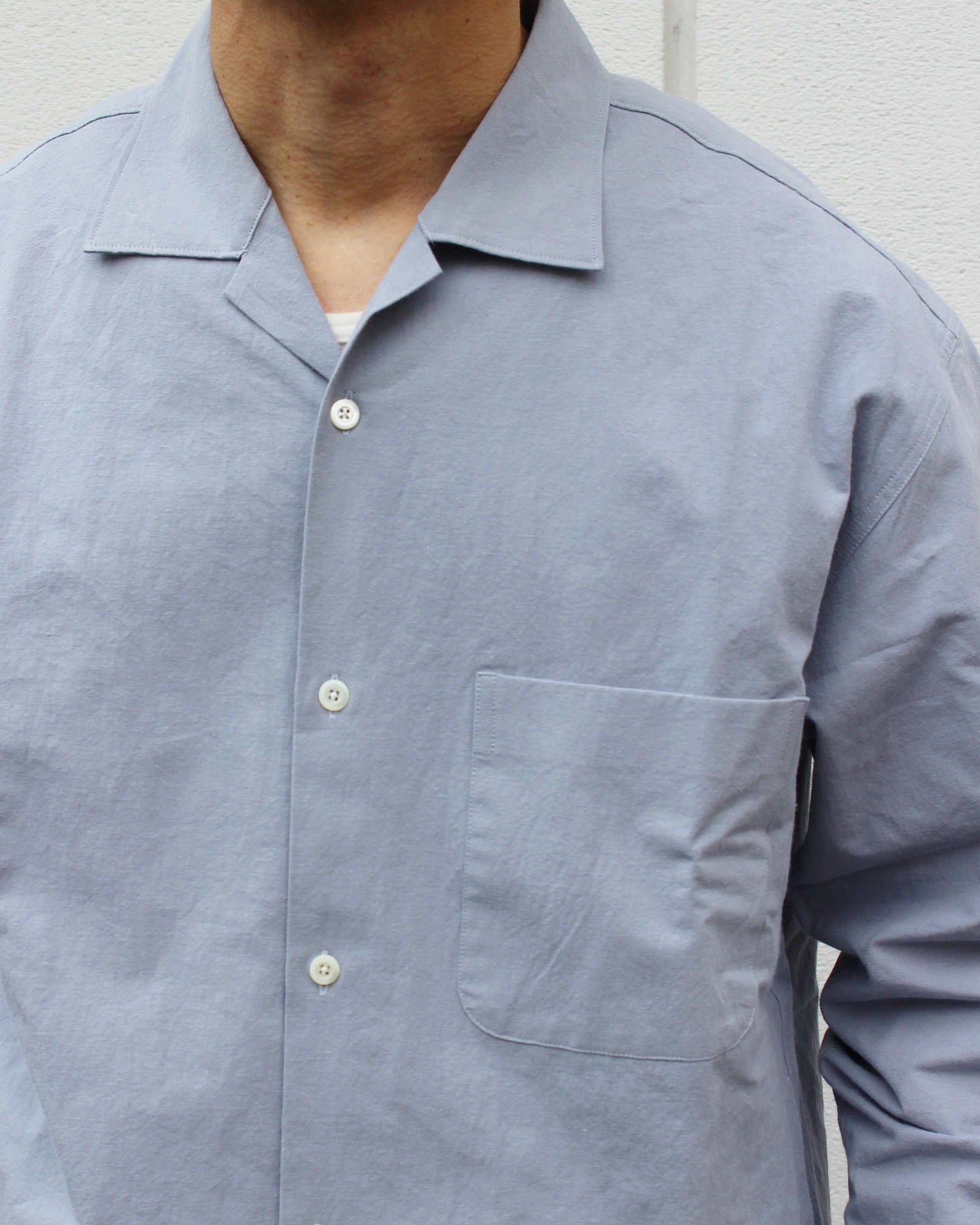 LAMOND ラモンド / COTTON LINEN WASHER JACKET コットンリネンワッシャージャケット (SAX GRAY サックスグレー)