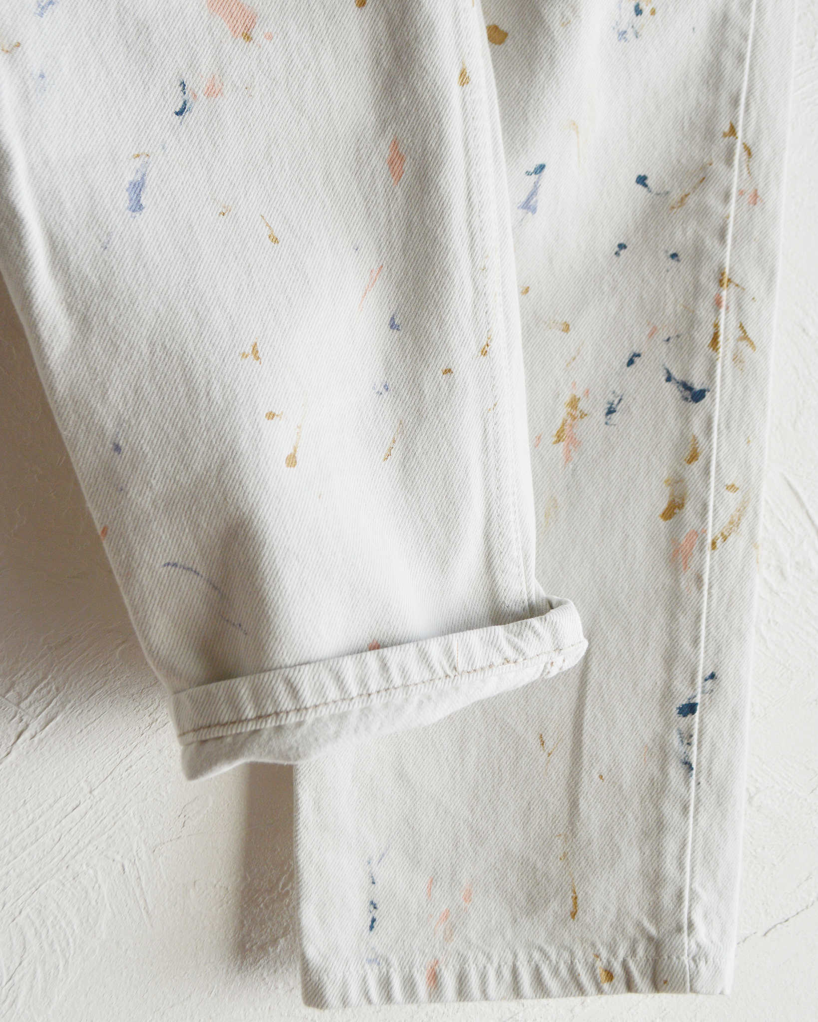 Nasngwam. ナスングワム / COLLISION DENIM PANTS コリジョンデニムパンツ (WHITE ホワイト)