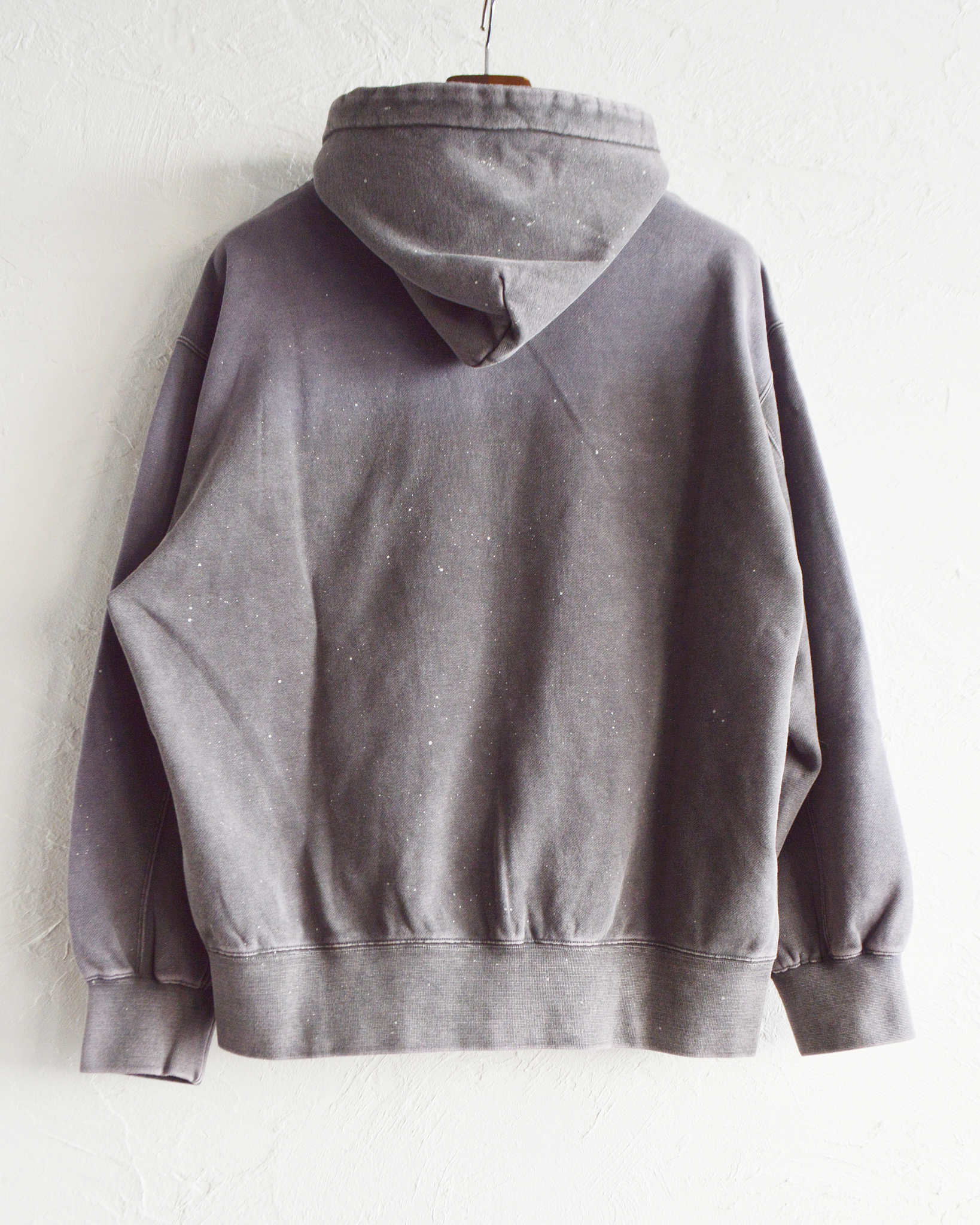 IMPRESTORE インプレストア / Thompson-paint splattered トンプソンペイントスプラッタード| Zip hoodie separate pocket ジップフーディーセパレートポケット (faded Gray Purple グレーパープル)