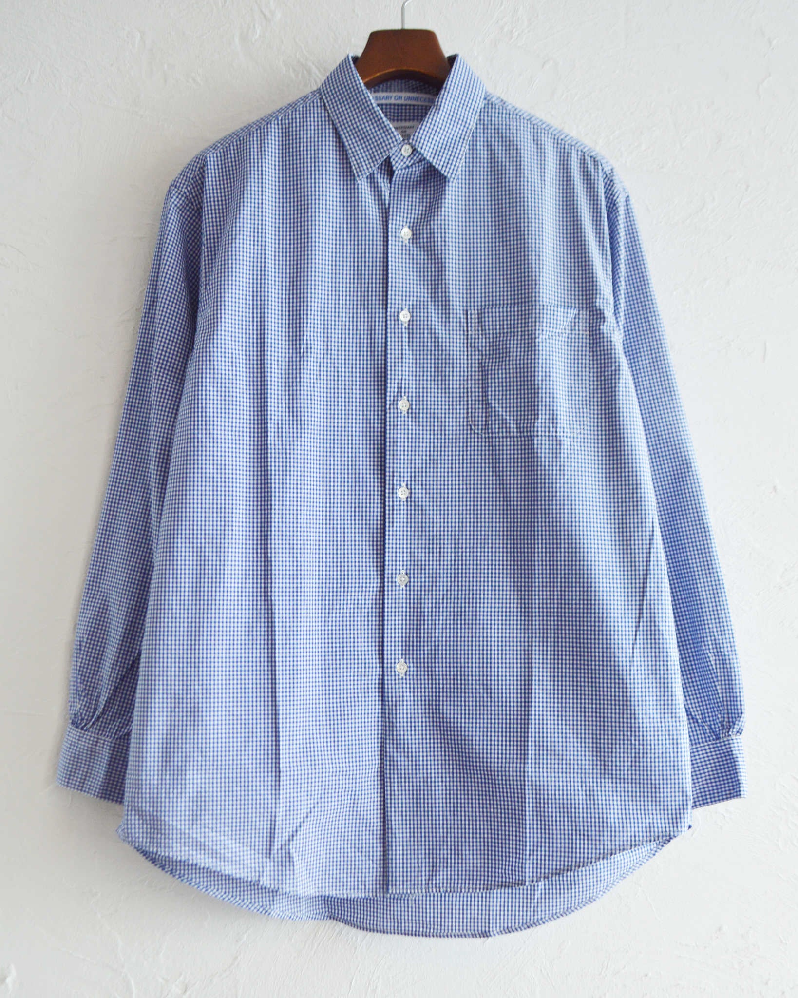 NECESSARY or UNNECESSARY ネセサリーオアアンネセサリー N.O.UN ナウン / DRESS ドレス (BLUE-CHECK ブルーチェック)