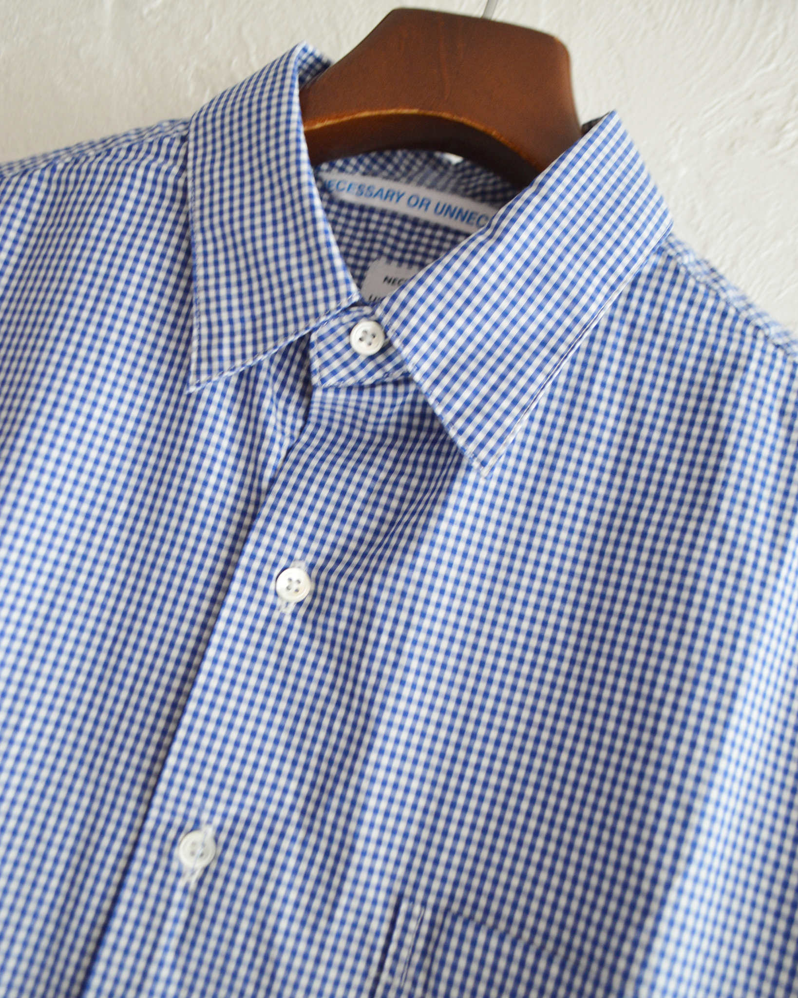 NECESSARY or UNNECESSARY ネセサリーオアアンネセサリー N.O.UN ナウン / DRESS ドレス (BLUE-CHECK ブルーチェック)