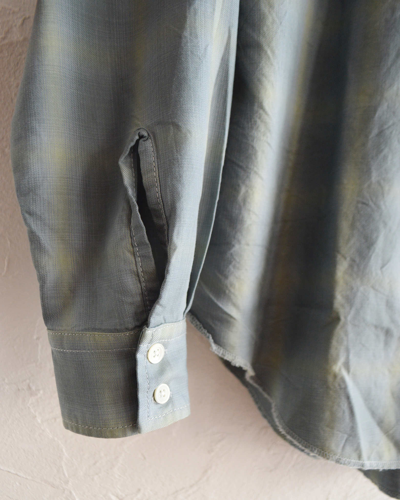 NECESSARY or UNNECESSARY ネセサリーオアアンネセサリー N.O.UN ナウン / WESTERN SHIRT ウエスタンシャツ (SAGE-CHECK セージチェック)