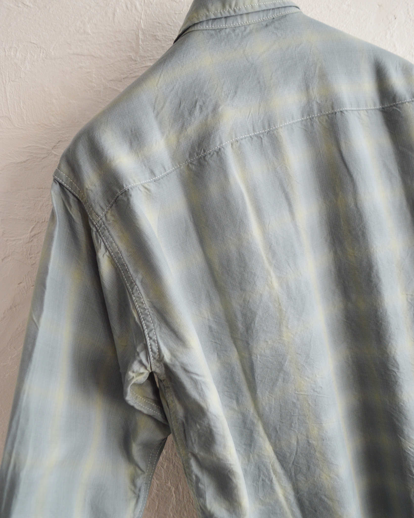 NECESSARY or UNNECESSARY ネセサリーオアアンネセサリー N.O.UN ナウン / WESTERN SHIRT ウエスタンシャツ (SAGE-CHECK セージチェック)