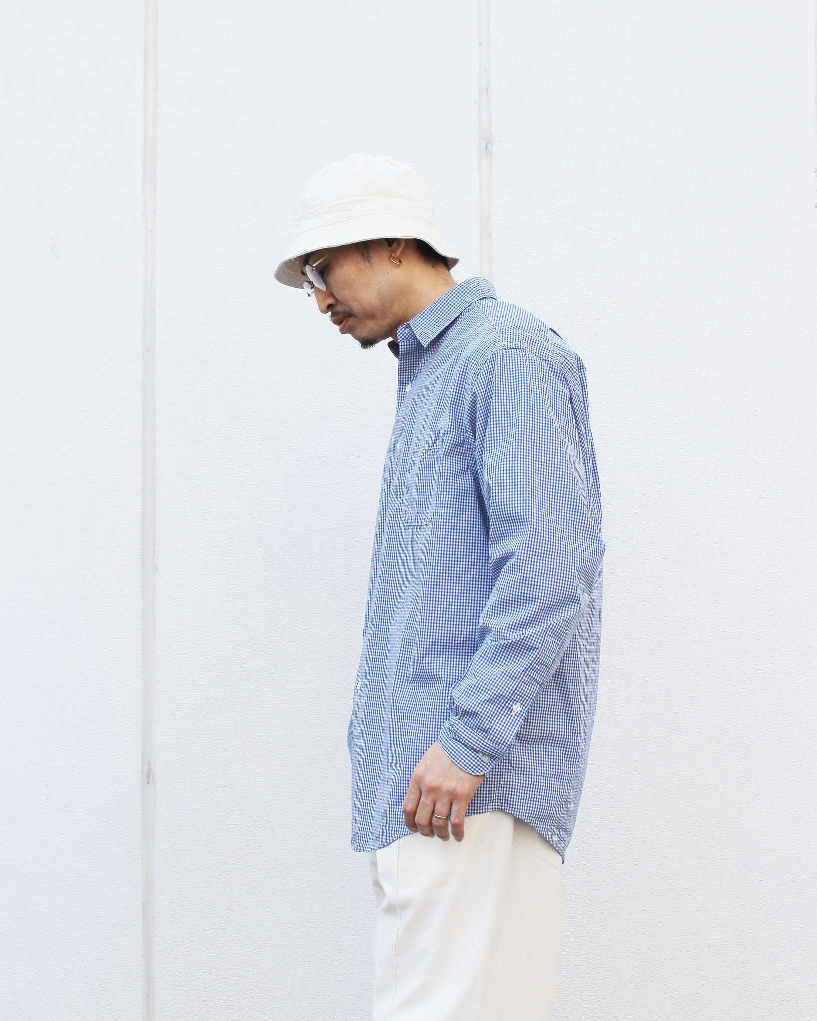 NECESSARY or UNNECESSARY ネセサリーオアアンネセサリー N.O.UN ナウン / DRESS ドレス (BLUE-CHECK ブルーチェック)