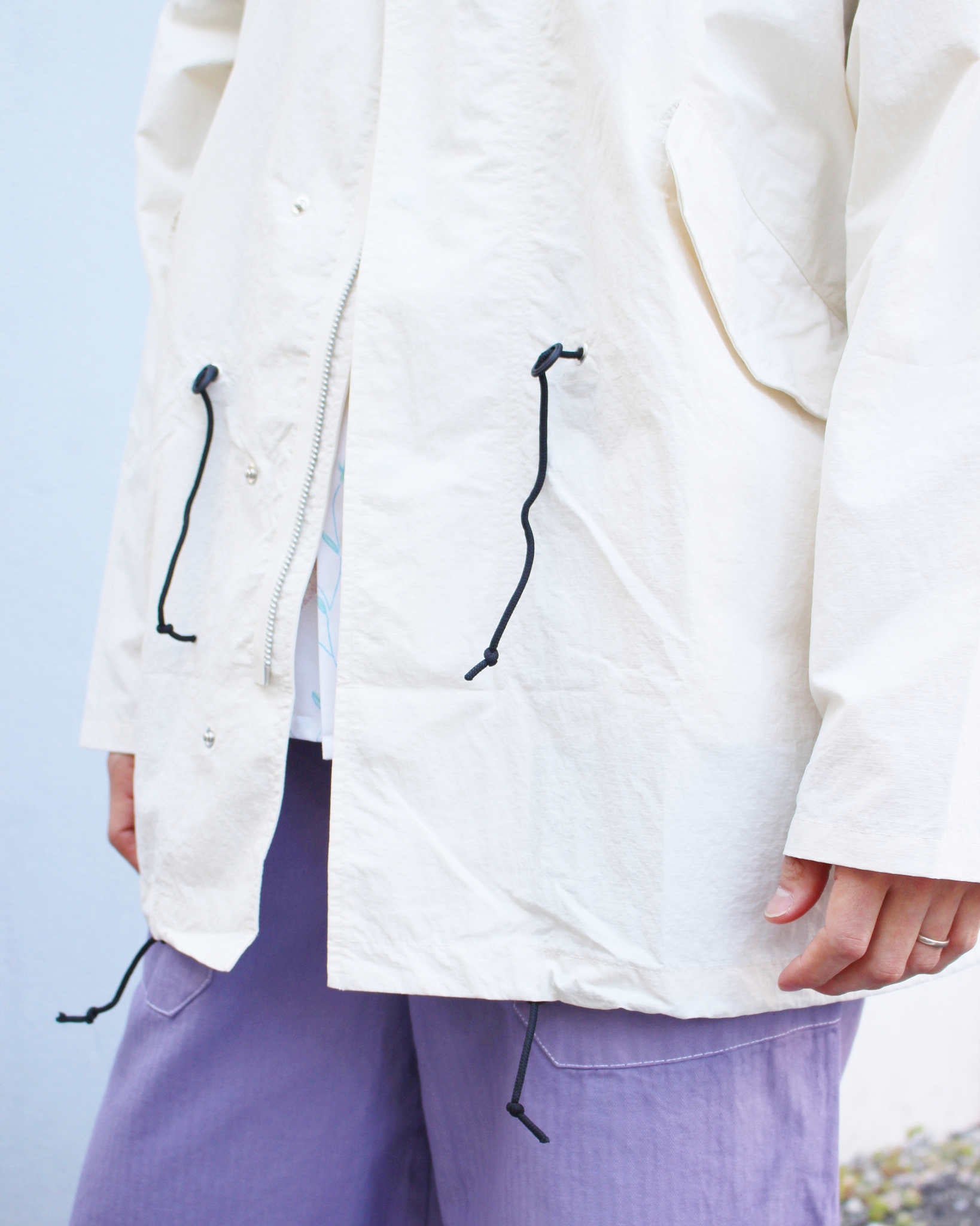AXESQUIN アクシーズクイーン / ECO NYLON SHORT COAT エコナイロンショートコート (OFF WHITE オフホワイト)