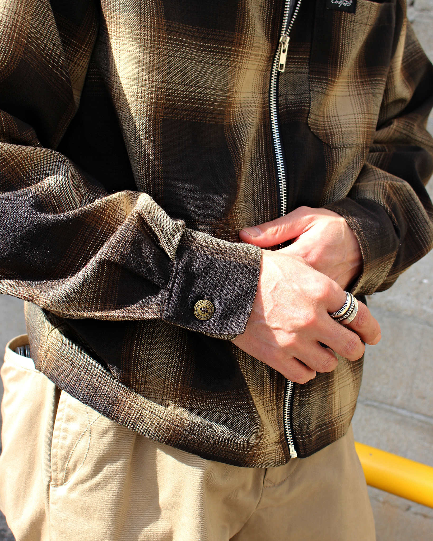 Cal Top キャルトップ / ZIP JACKET ジップジャケット (BROWN/KHAKI ブラウンカーキ)