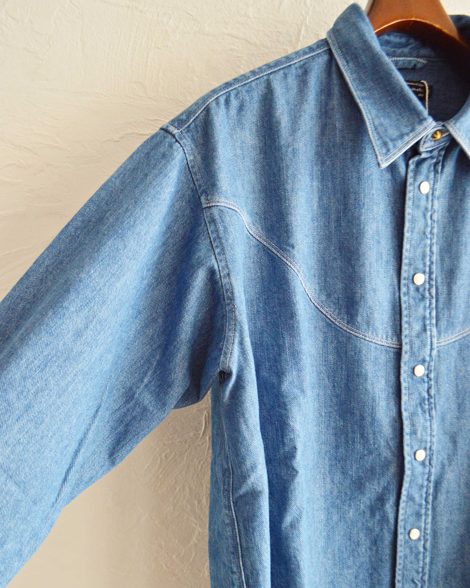 Nasngwam. ナスングワム / BRIGHT DENIM SHIRTS ブライトデニムウエスタンシャツ (USED WASH ユーズドウォッシュ)