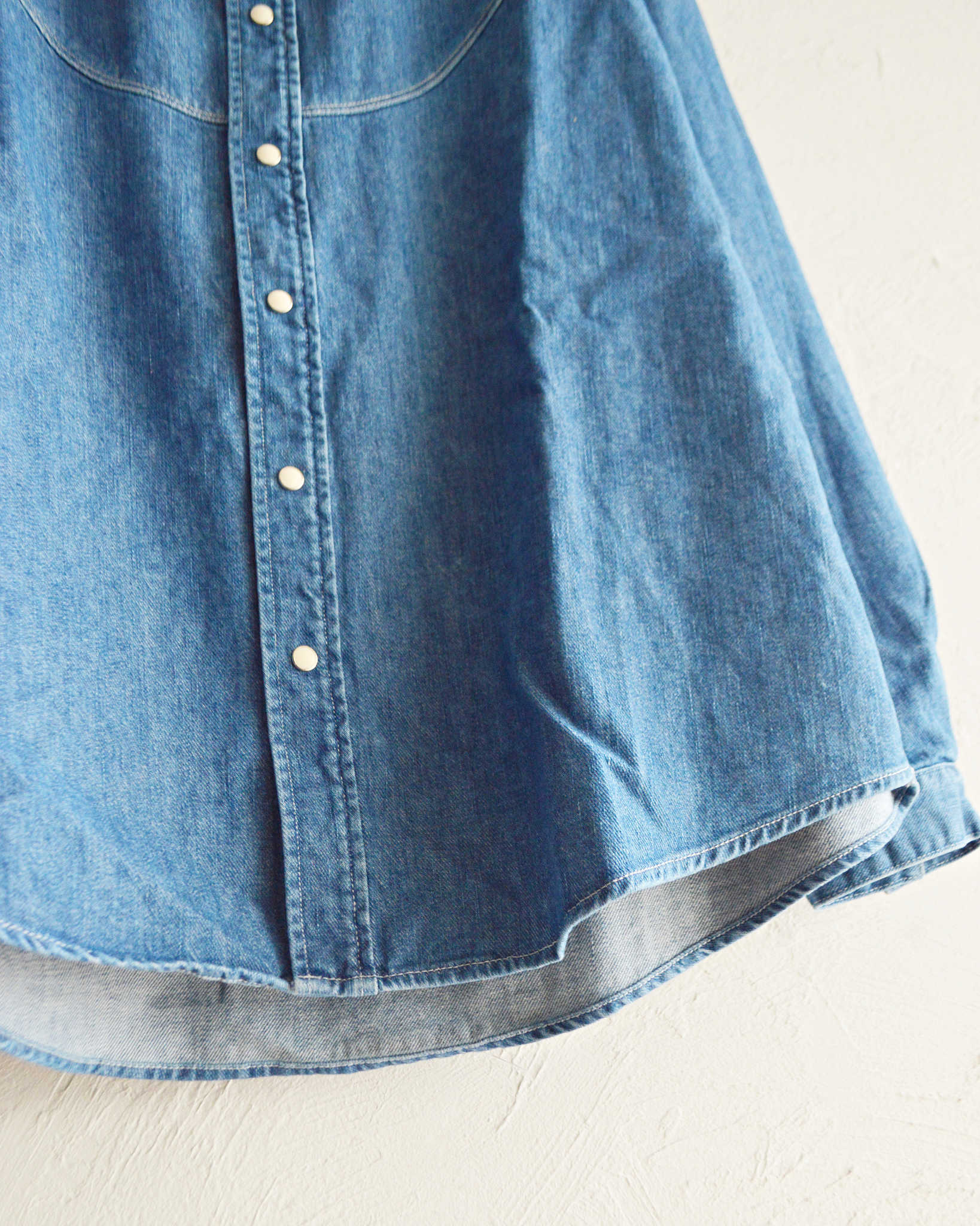 Nasngwam. ナスングワム / BRIGHT DENIM SHIRTS ブライトデニムウエスタンシャツ (USED WASH ユーズドウォッシュ)