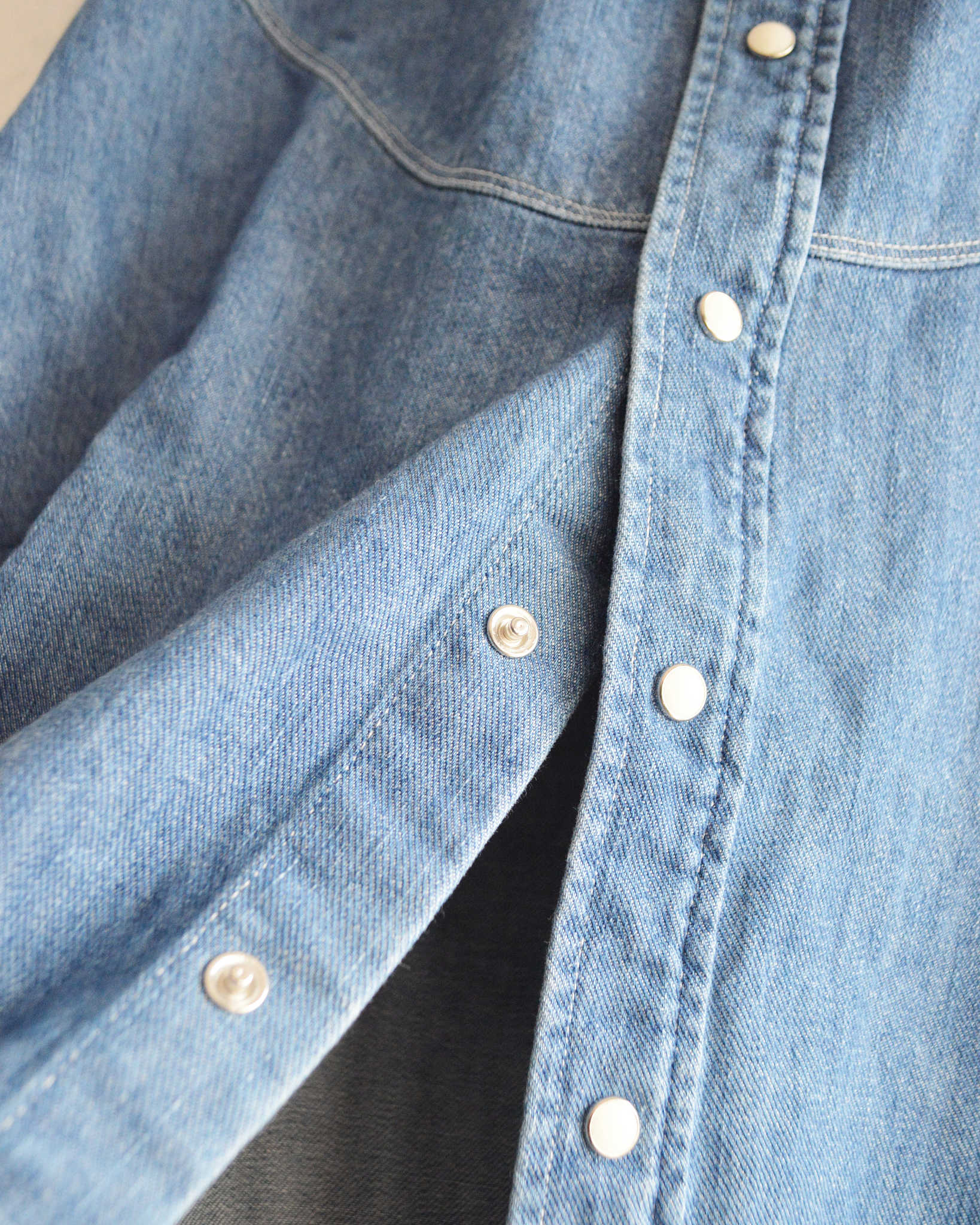 Nasngwam. ナスングワム / BRIGHT DENIM SHIRTS ブライトデニムウエスタンシャツ (USED WASH ユーズドウォッシュ)