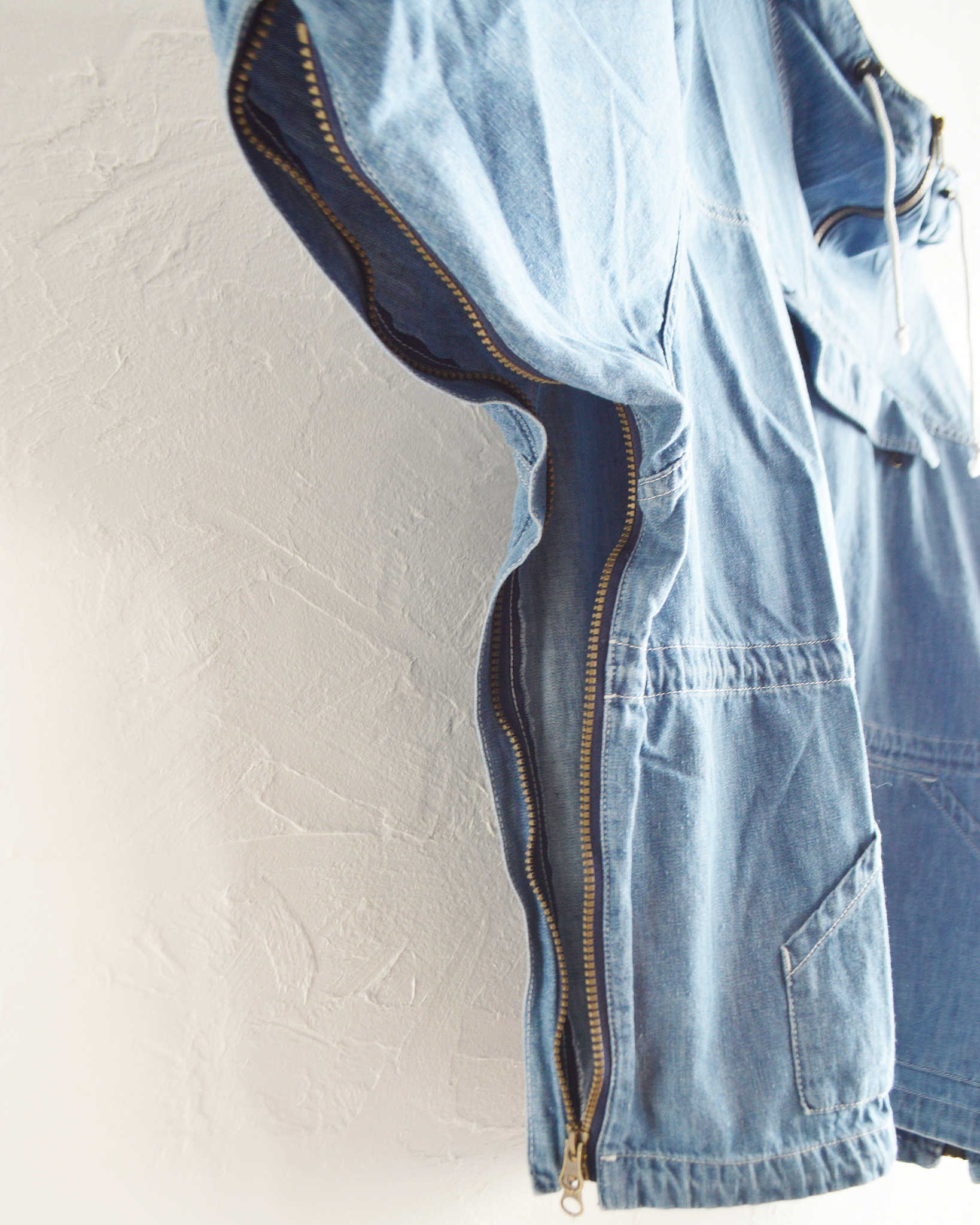 IMPRESTORE インプレストア / Richie リッチー | anorak hoodie アノラックフーディー (Blue Denim Vintage wash ブルーデニムヴィンテージウォッシュ)