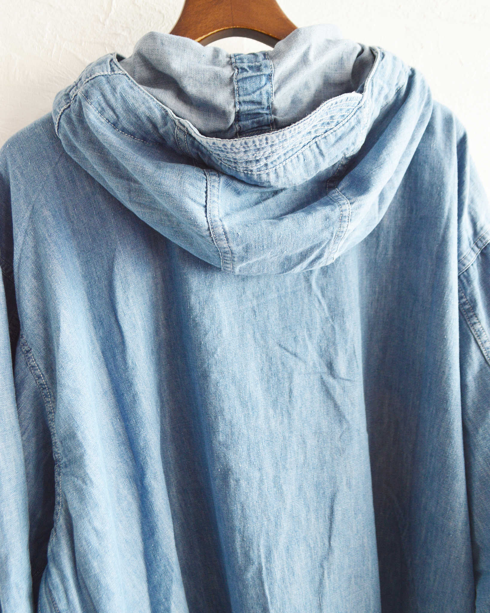 IMPRESTORE インプレストア / Richie リッチー | anorak hoodie アノラックフーディー (Blue Denim Vintage wash ブルーデニムヴィンテージウォッシュ)