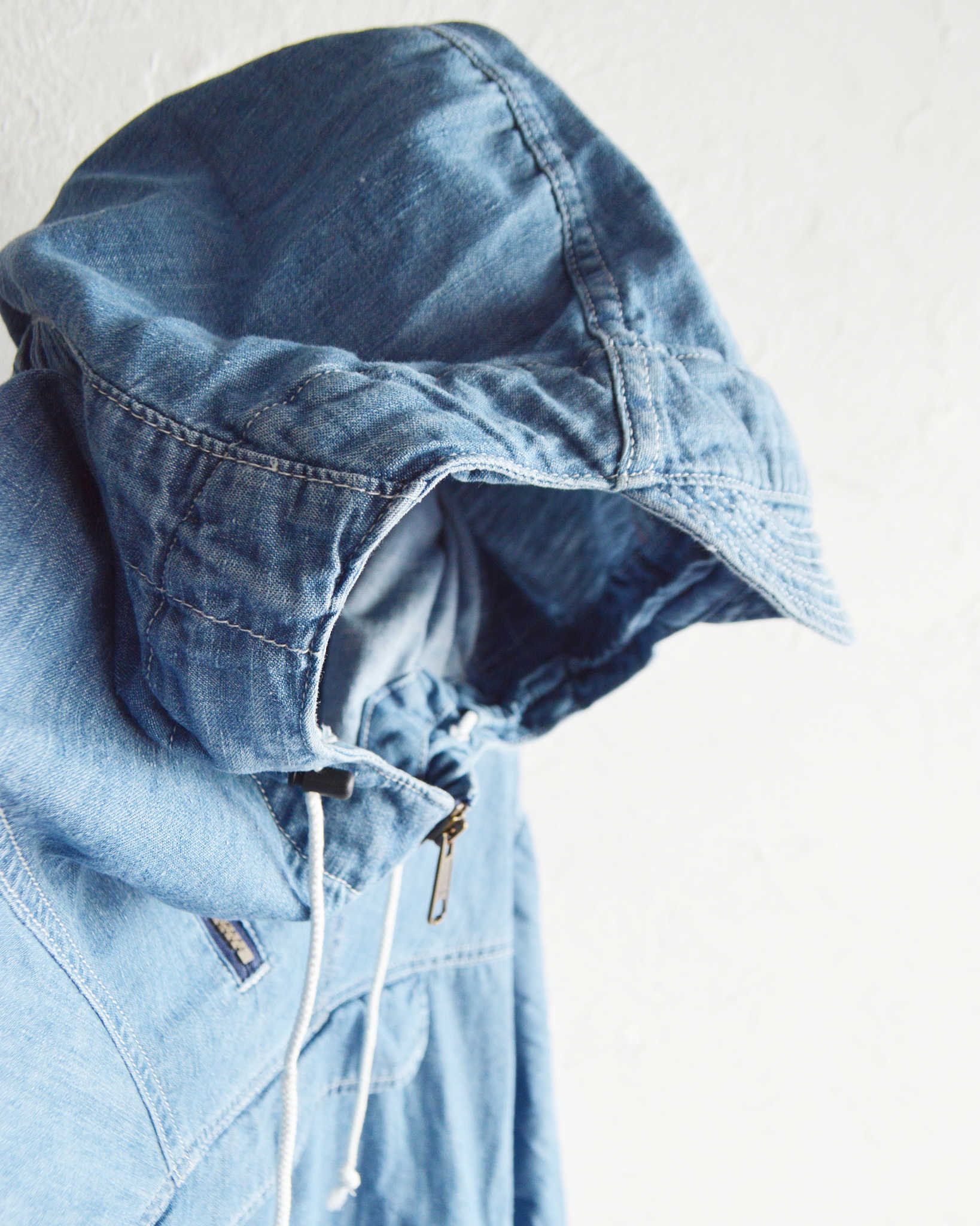 IMPRESTORE インプレストア / Richie リッチー | anorak hoodie アノラックフーディー (Blue Denim Vintage wash ブルーデニムヴィンテージウォッシュ)