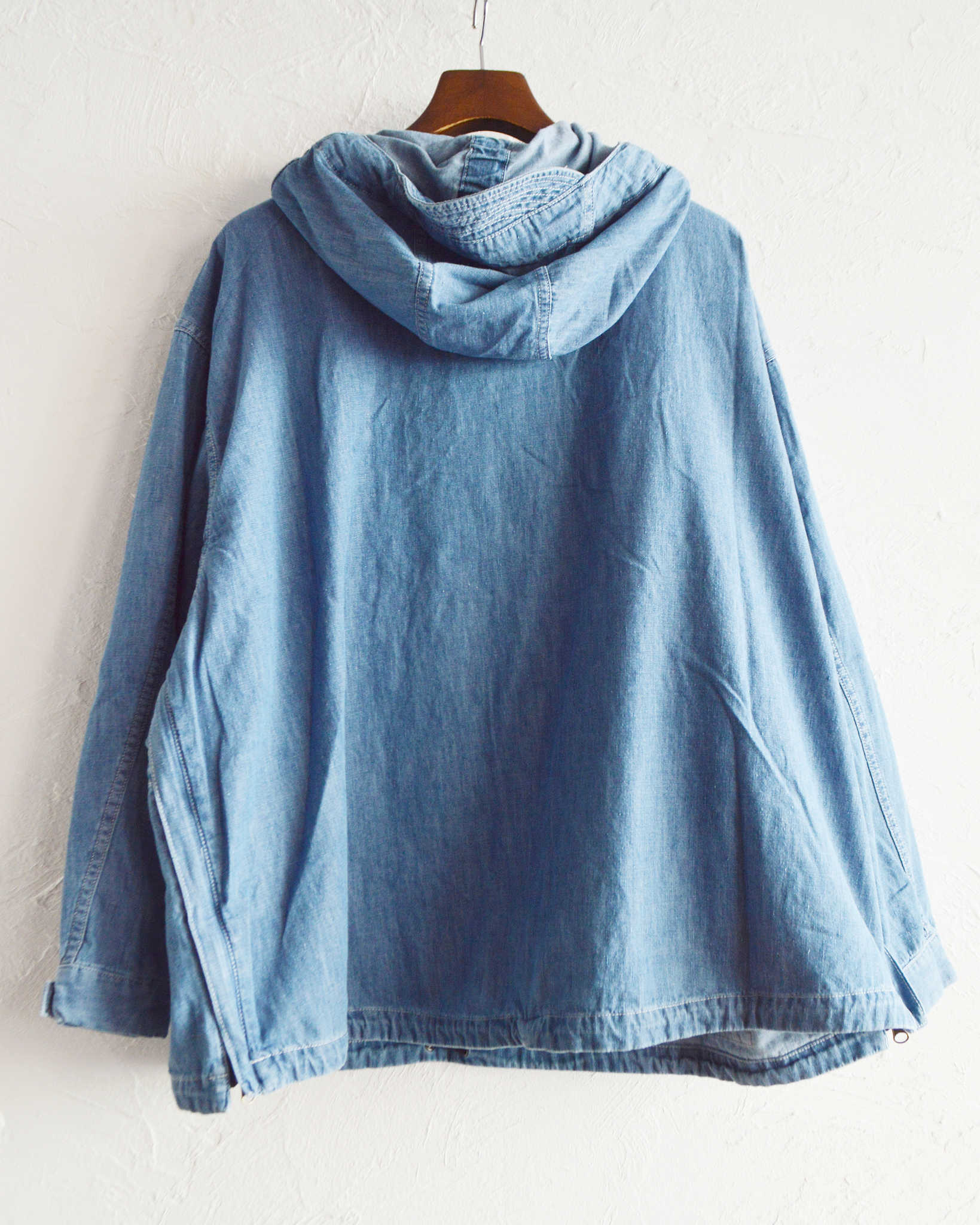 IMPRESTORE インプレストア / Richie リッチー | anorak hoodie アノラックフーディー (Blue Denim Vintage wash ブルーデニムヴィンテージウォッシュ)