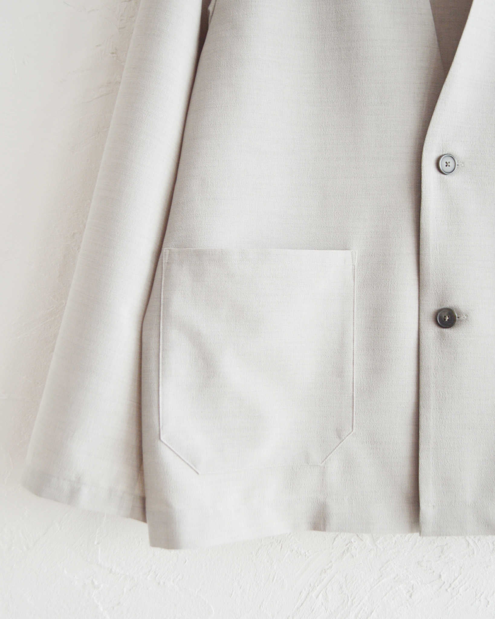 LAMOND ラモンド / NO-COLLAR SHARI JACKET ノーカラーシャリジャケット (ASH GRAY アッシュグレー)