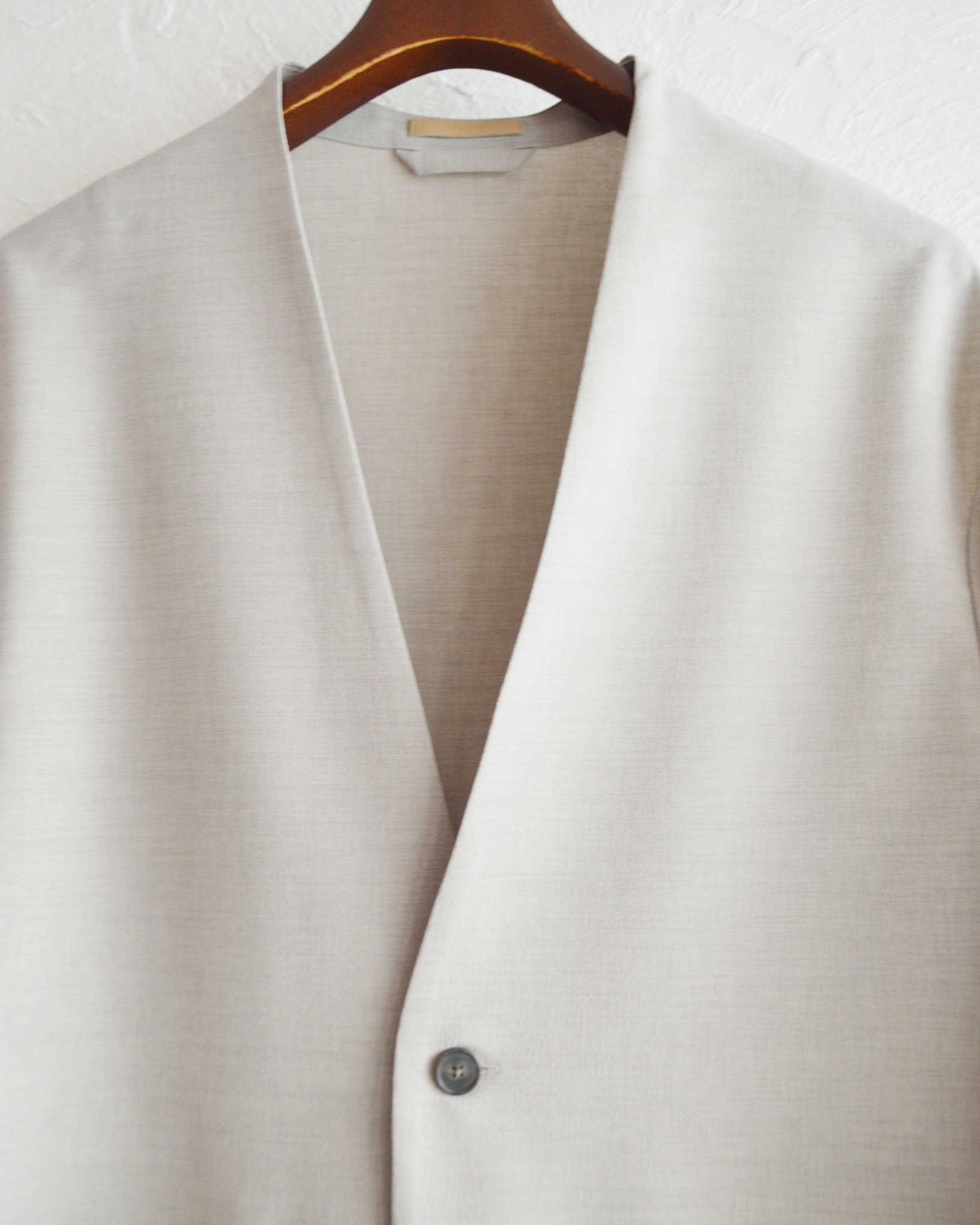 LAMOND ラモンド / NO-COLLAR SHARI JACKET ノーカラーシャリジャケット (ASH GRAY アッシュグレー)