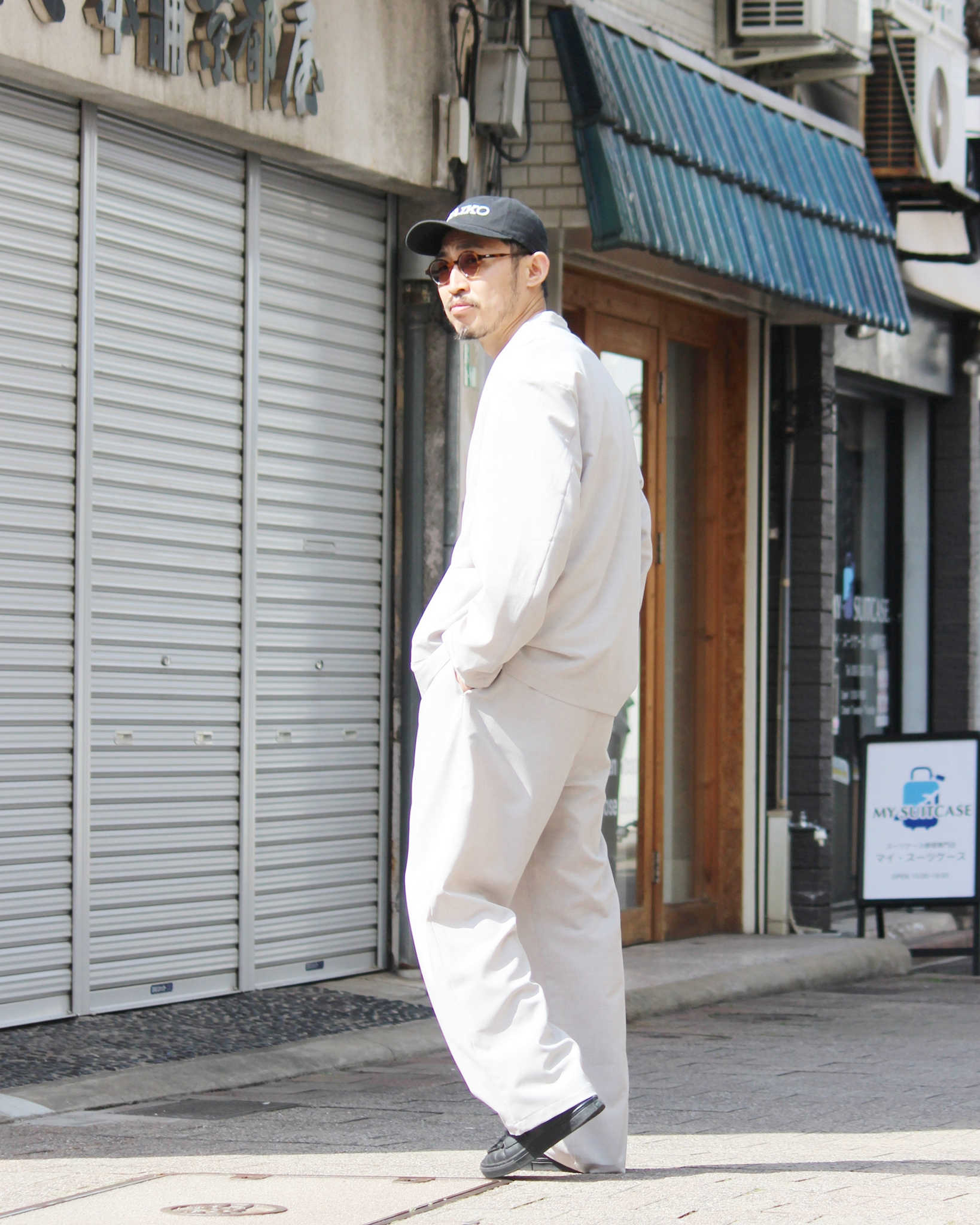LAMOND ラモンド / NO-COLLAR SHARI JACKET ノーカラーシャリジャケット (ASH GRAY アッシュグレー)