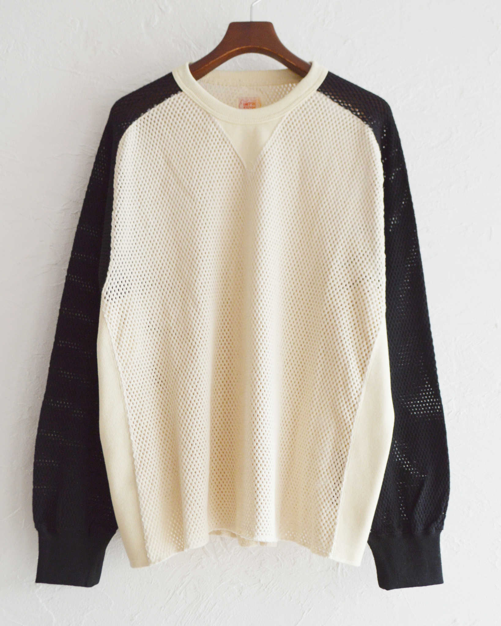 IMPRESTORE インプレストア / Ruker ルーカー | Mesh freedom long t メッシュフリーダムスリーブロンTEE (Natural/Black ナチュラルブラック)