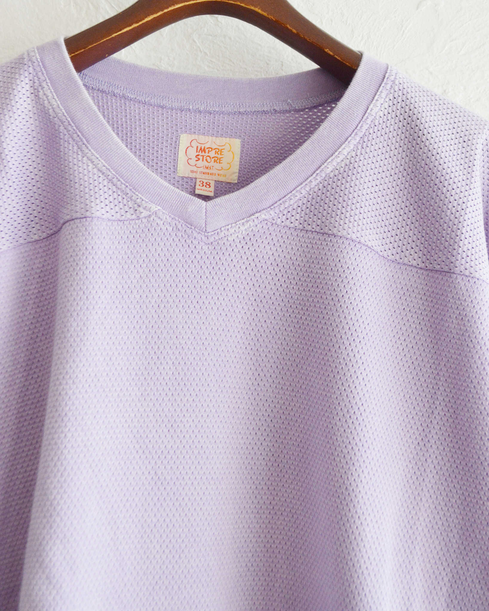 IMPRESTORE インプレストア / Duke-mesh t-cloth V.D デューク | Hokey V-neck ホッケーVネック (faded Purple フェイデットパープル)