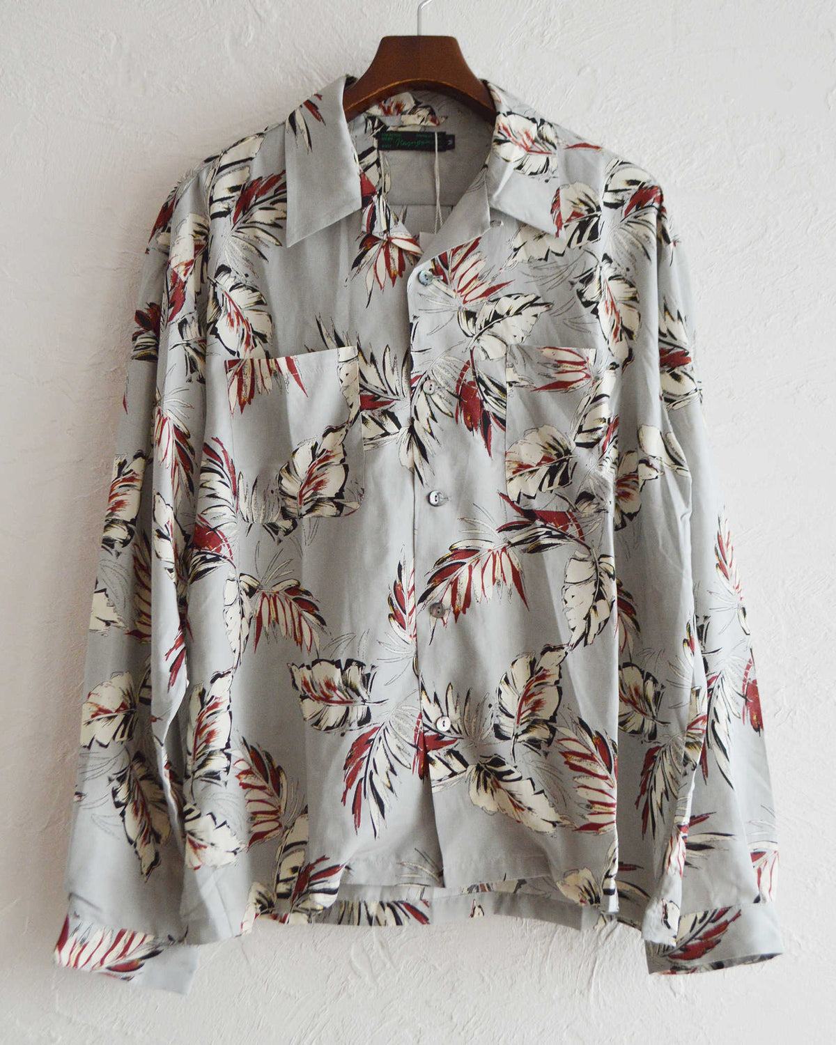 Nasngwam - ナスングワム ARTISAN SHIRT JACKET バンドカラーシャツ オリーブ