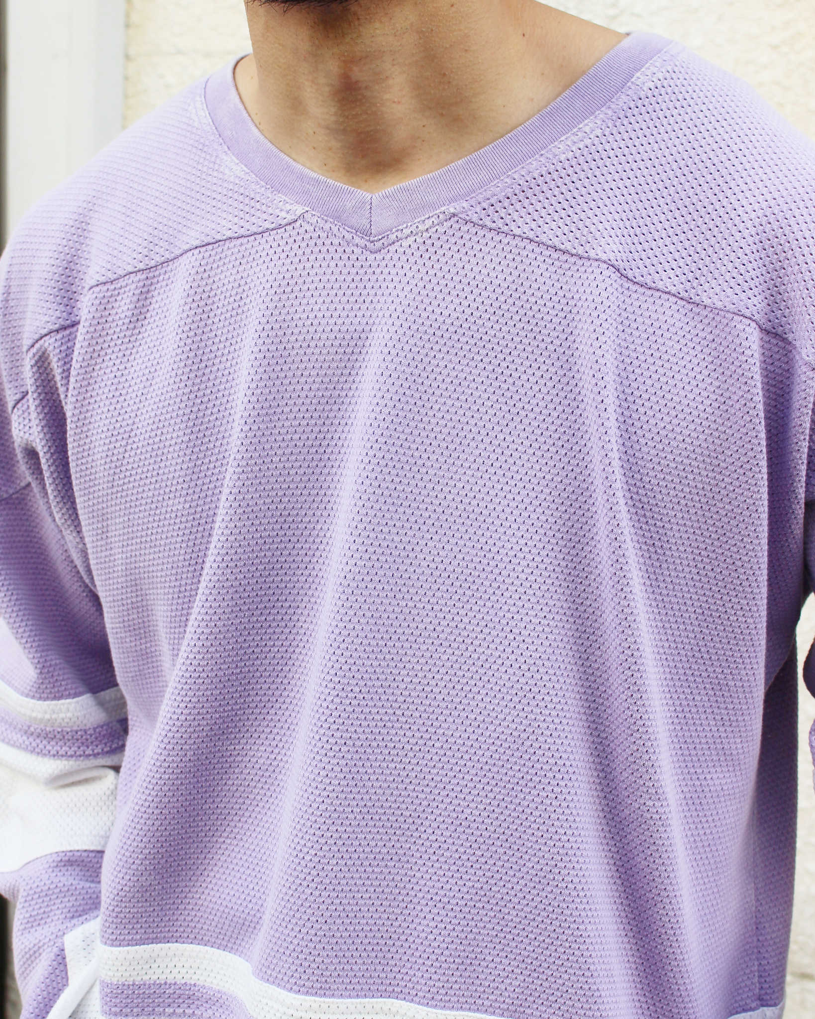 IMPRESTORE インプレストア / Duke-mesh t-cloth V.D デューク | Hokey V-neck ホッケーVネック (faded Purple フェイデットパープル)