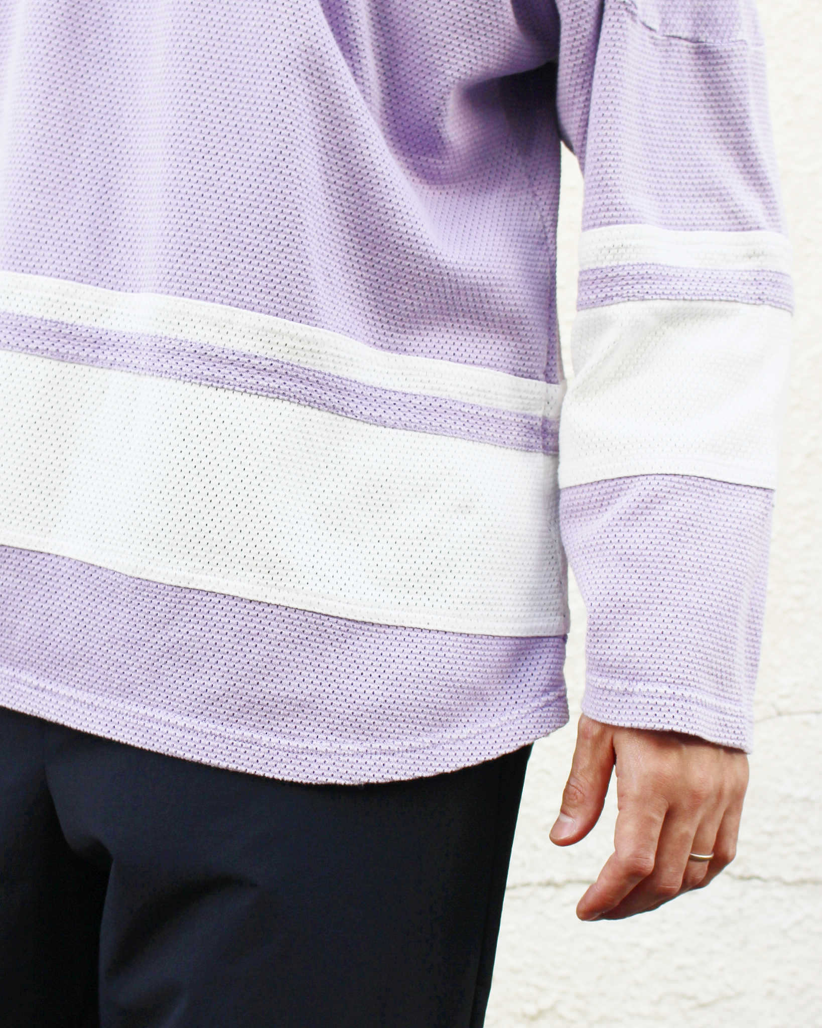 IMPRESTORE インプレストア / Duke-mesh t-cloth V.D デューク | Hokey V-neck ホッケーVネック (faded Purple フェイデットパープル)