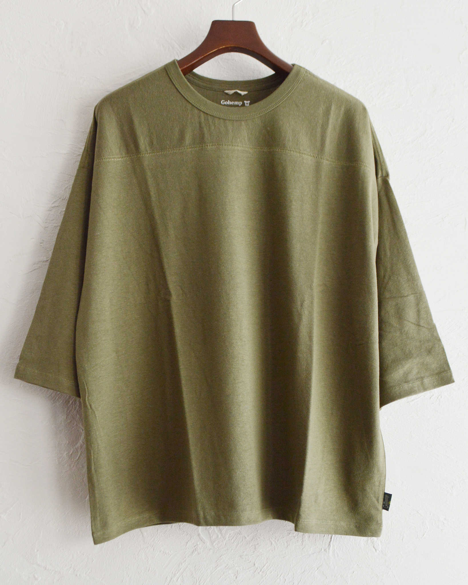 GOHEMP ゴーヘンプ / WIDE FOOTBALL TEE ワイドフットボールTEE (OLIVE DRAB オリーブドラブ)