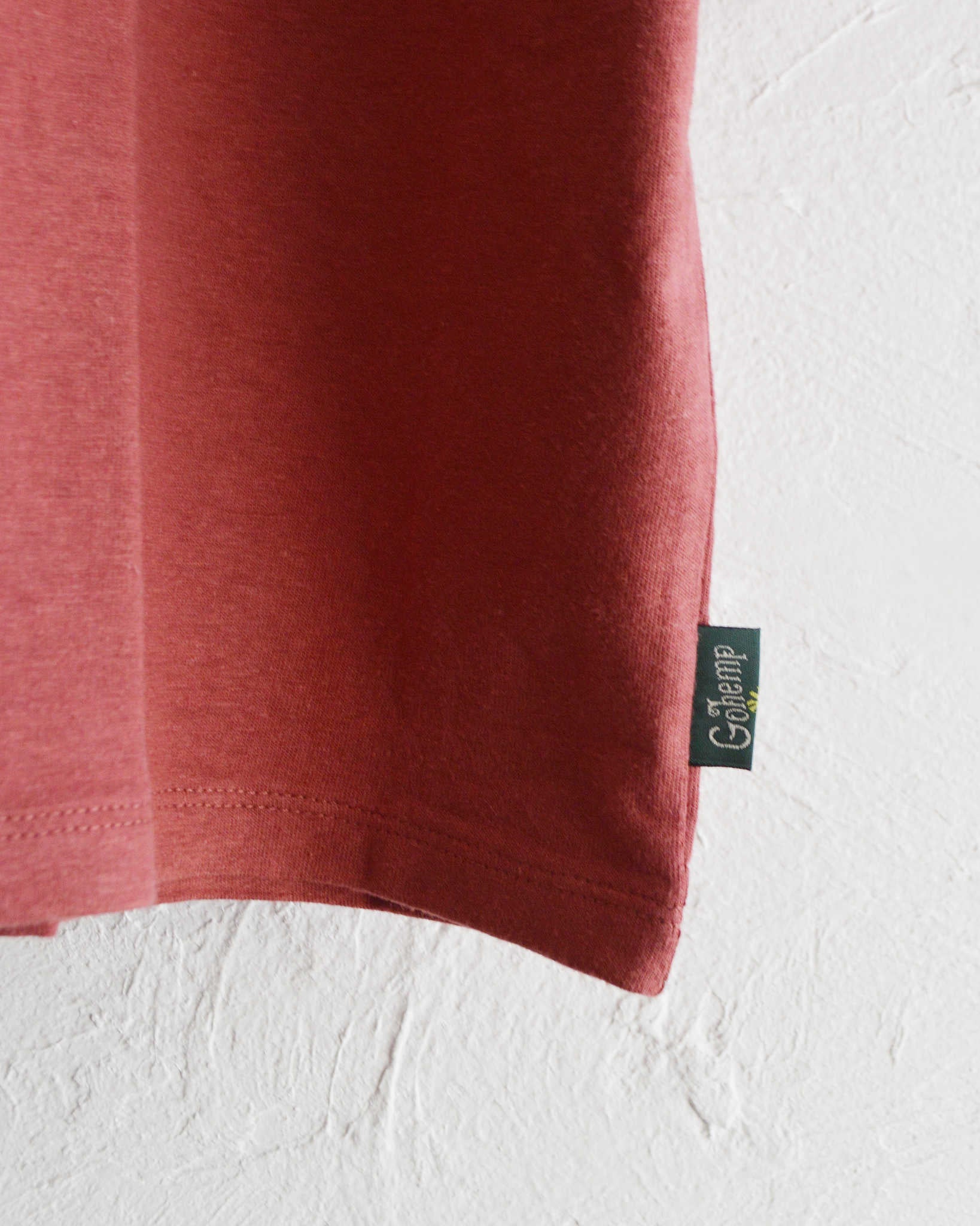 GOHEMP ゴーヘンプ / WIDE FOOTBALL TEE ワイドフットボールTEE (CHERRY RED チェリーレッド)